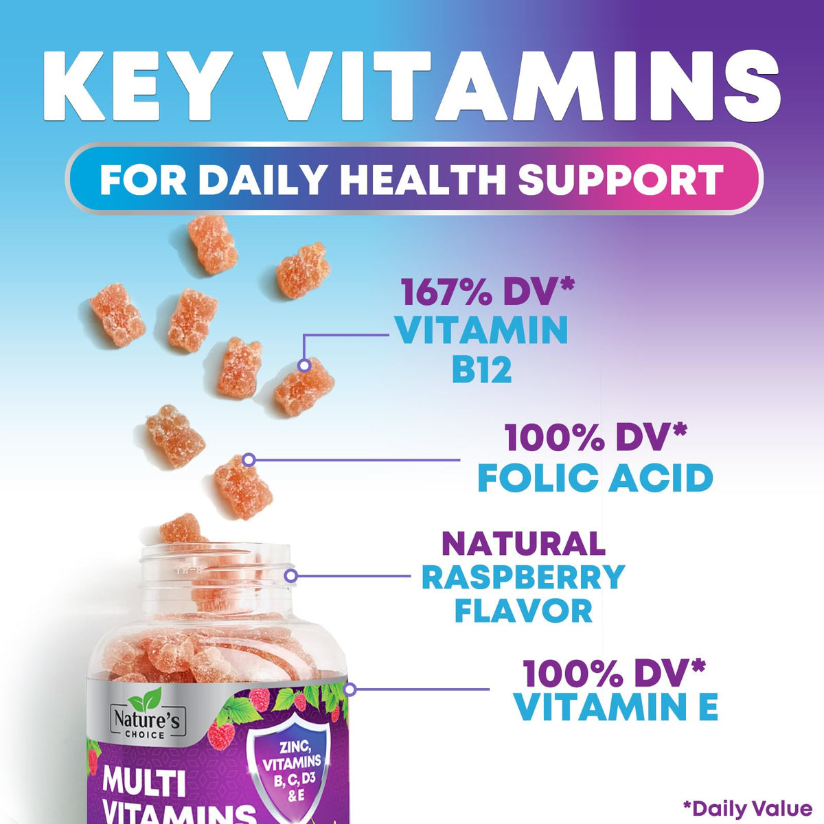 Nature's Choice Multivitamin Gummies 14-in-1 Formula - 120 Gummies - image 3