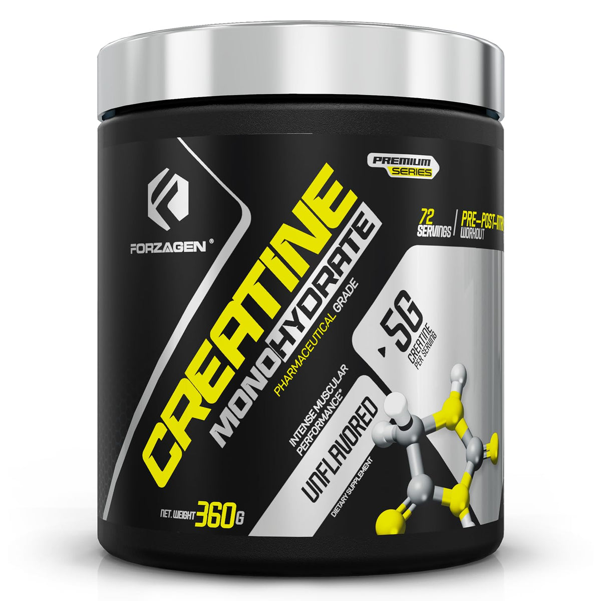 Forzagen Creatine Monohydrate Powder Unflavored - 72 Servings