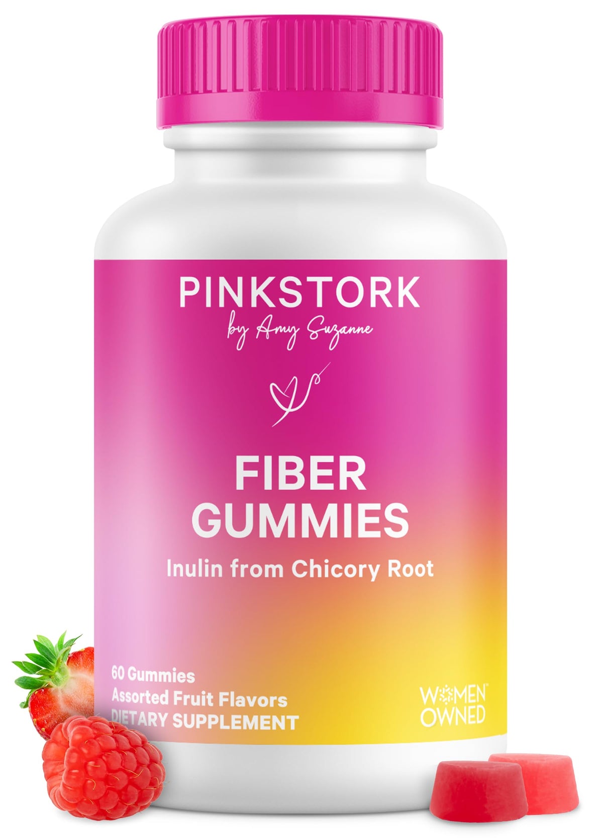 Pink Stork Prenatal Fiber Gummies for Women - 60 Vegan Chews