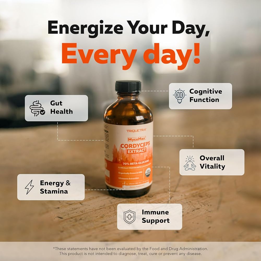 Triquetra Health Organic Cordyceps Mushroom Extract - 70% Beta