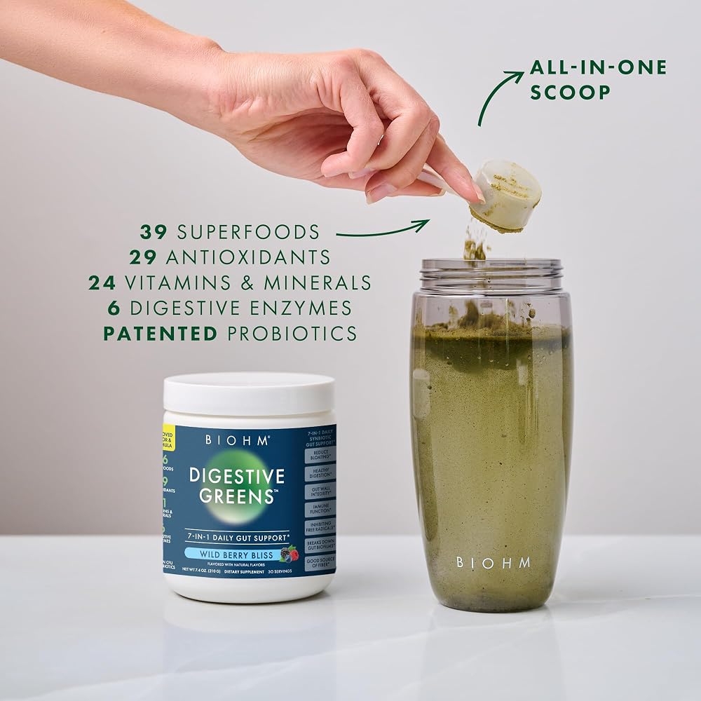 BIOHM Digestive Greens Superfood Powder - 30 Servings - image 5