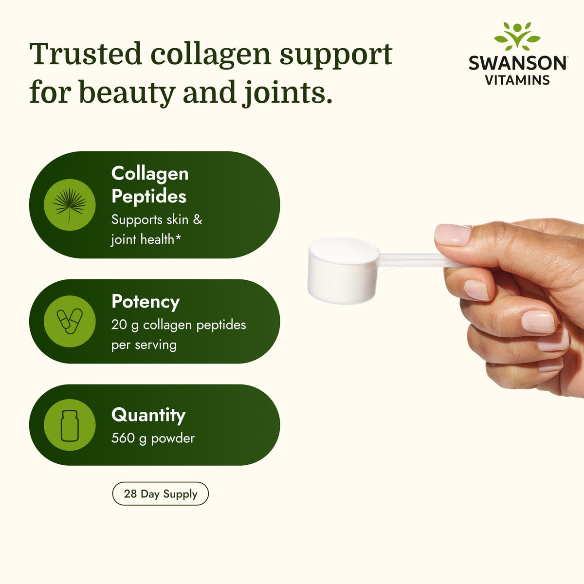 Swanson Collagen Peptides Powder Unflavored - 19.75 oz - image 3