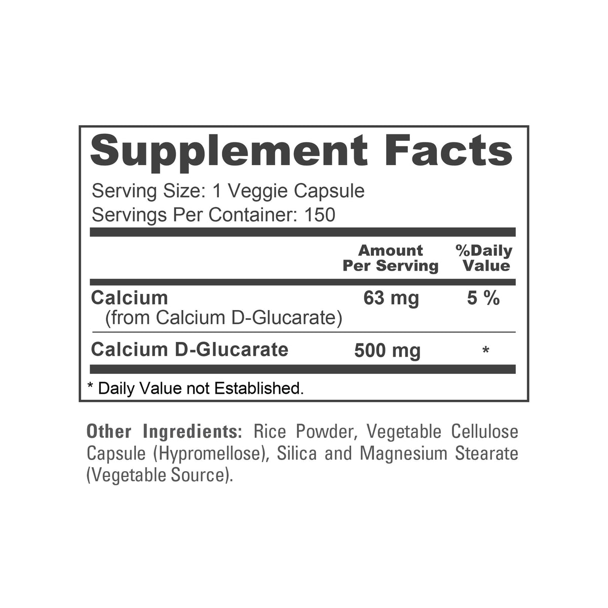 NusaPure Calcium D-Glucarate 500mg - 150 Vegetarian Capsules - image 4