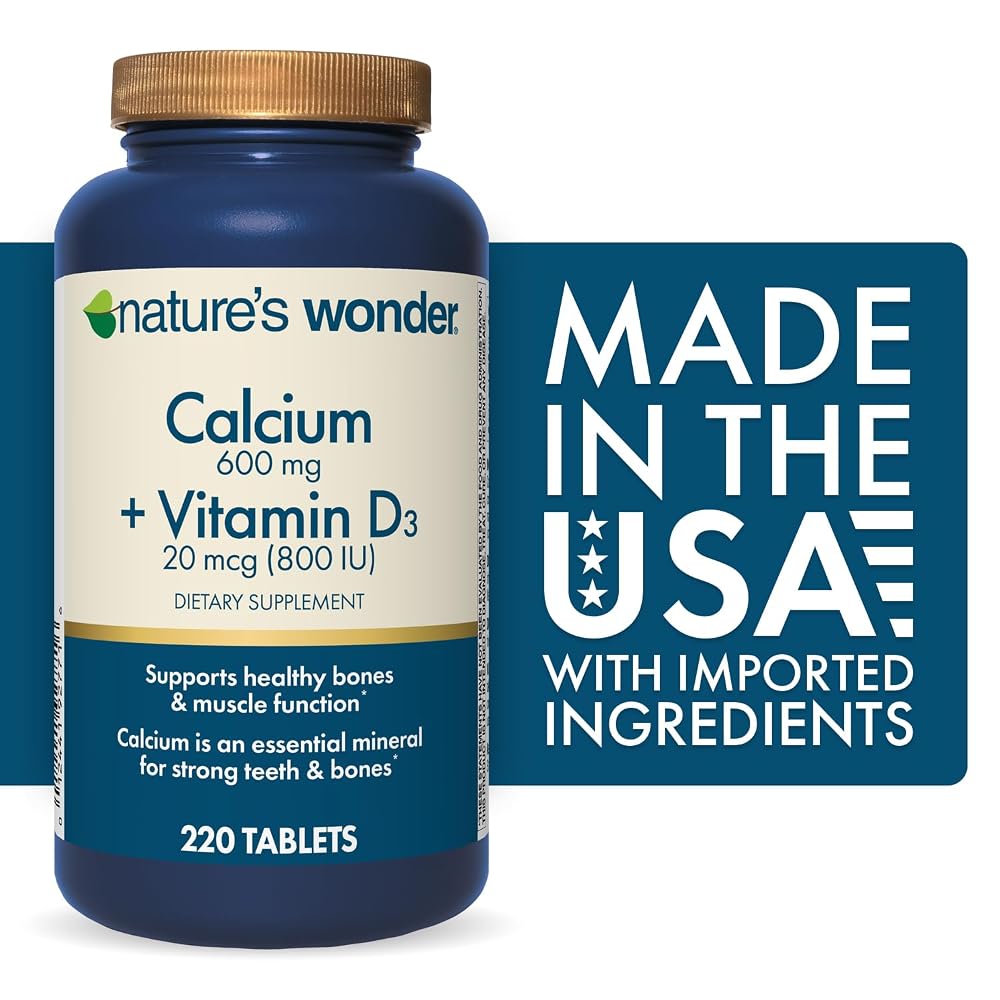 Nature's Wonder Calcium 600mg + Vitamin D3 Bone Health - 220 Tablets - image 5