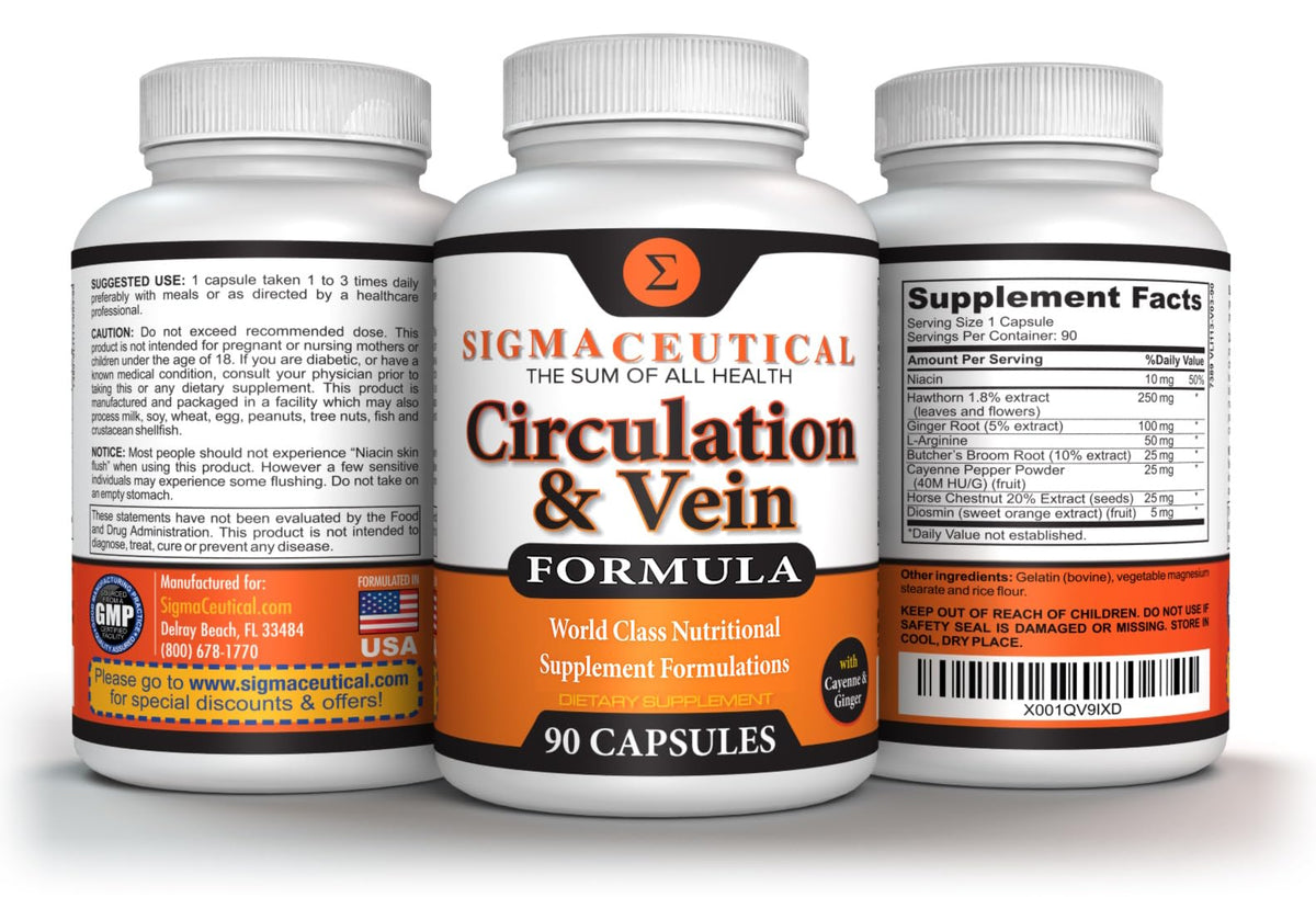 Sigmaceutical Diosmin Circulation Supplement for Leg Vein Support - 90 Capsules - image 5