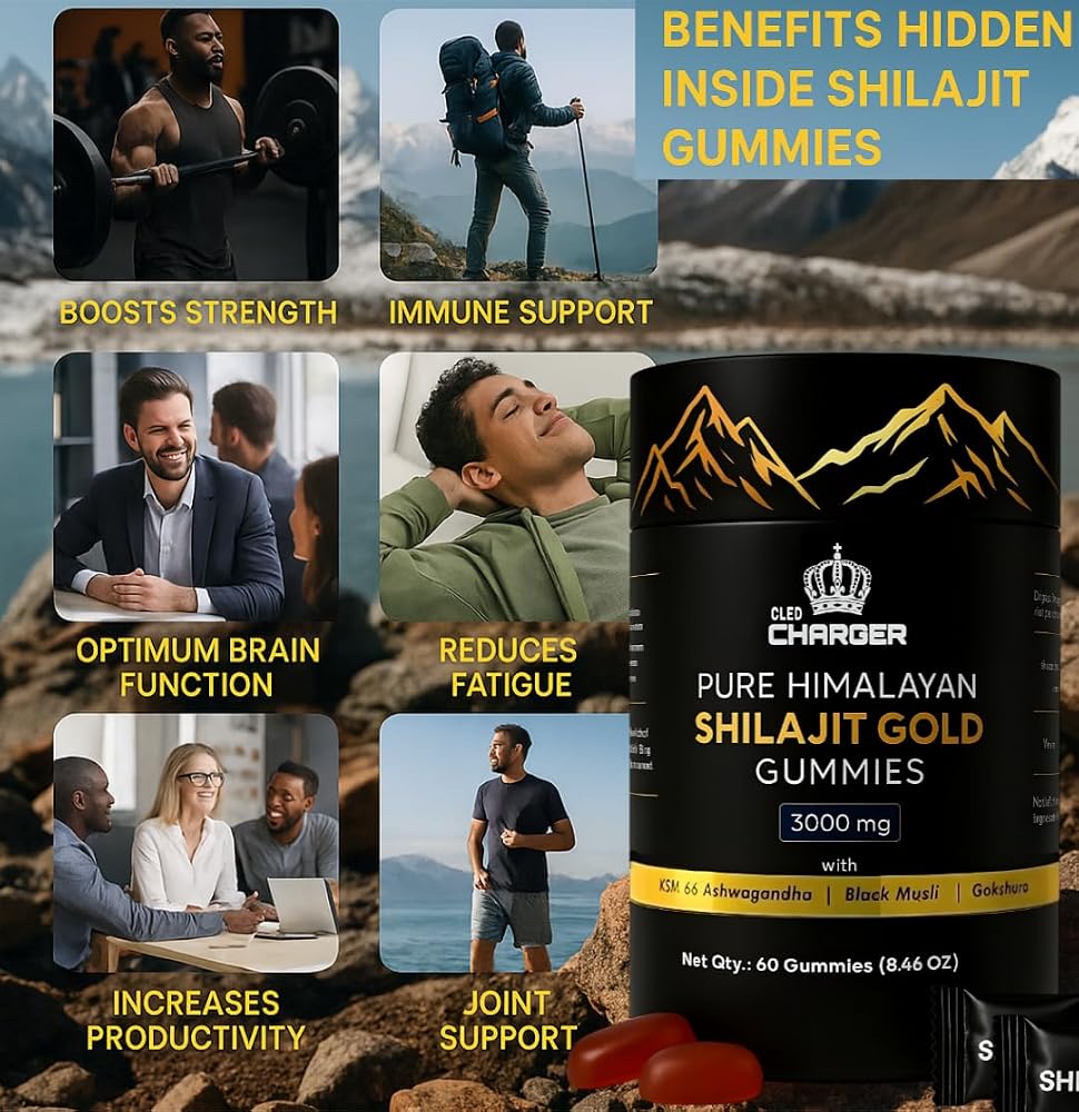 Cled Charger Shilajit Gummies with Ashwagandha & Gokshura - 60 Gummies - image 4