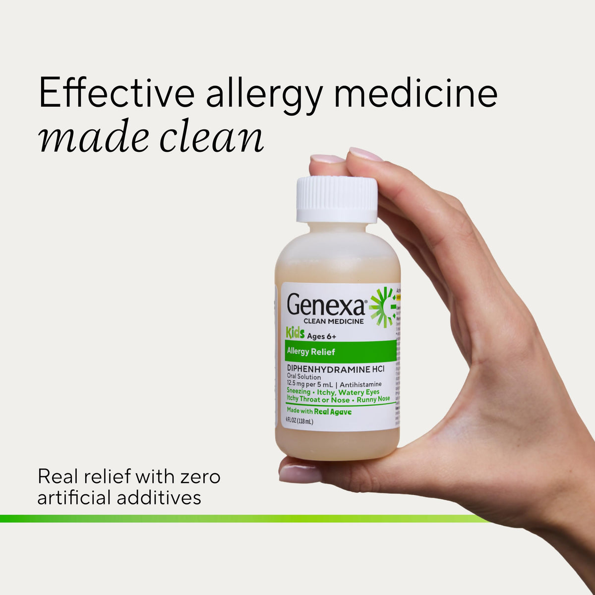 Genexa Kids Allergy Medicine Liquid Organic Agave - 4 fl oz - image 3