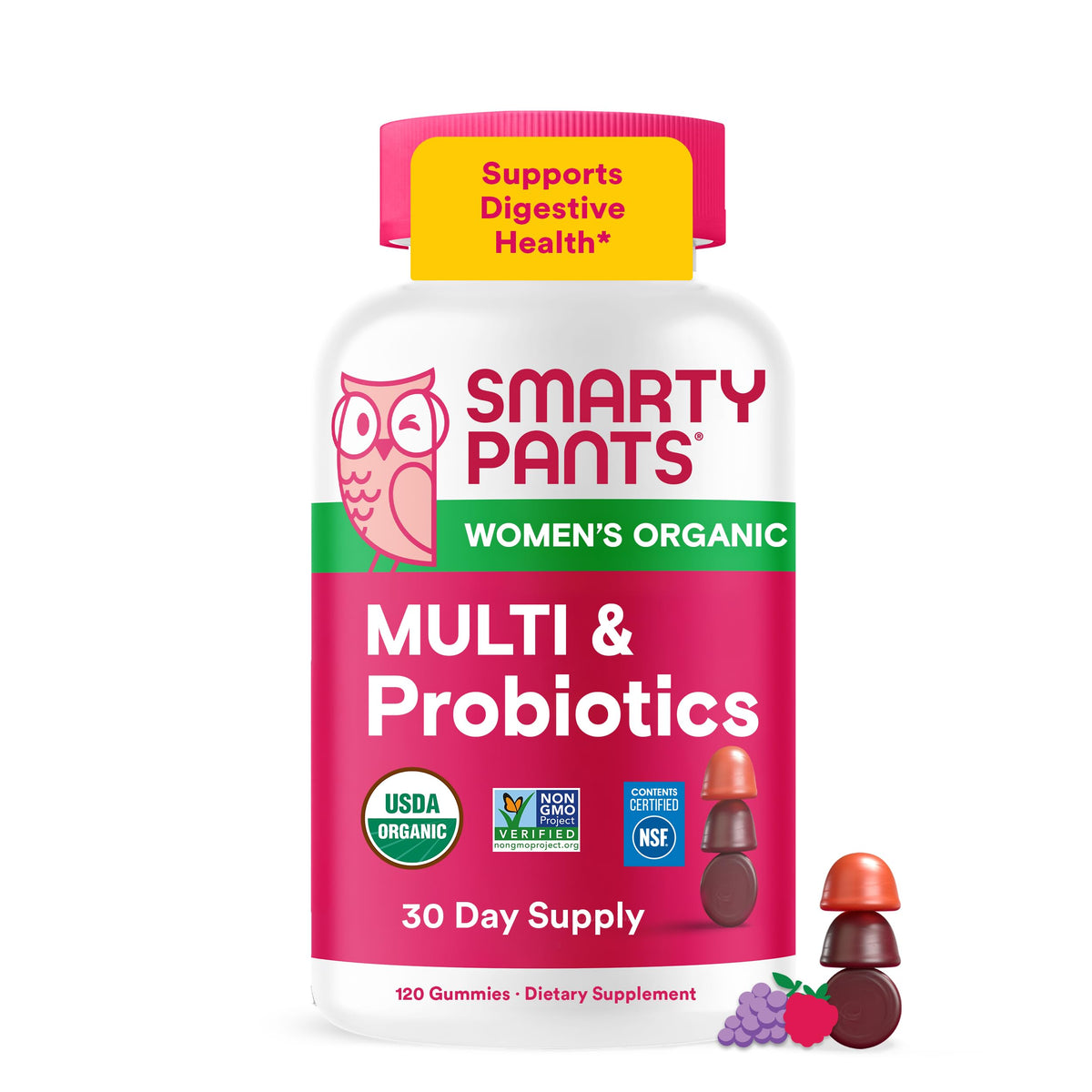 SmartyPants Organic Women's Multi & Probiotic Gummies - 120 Count