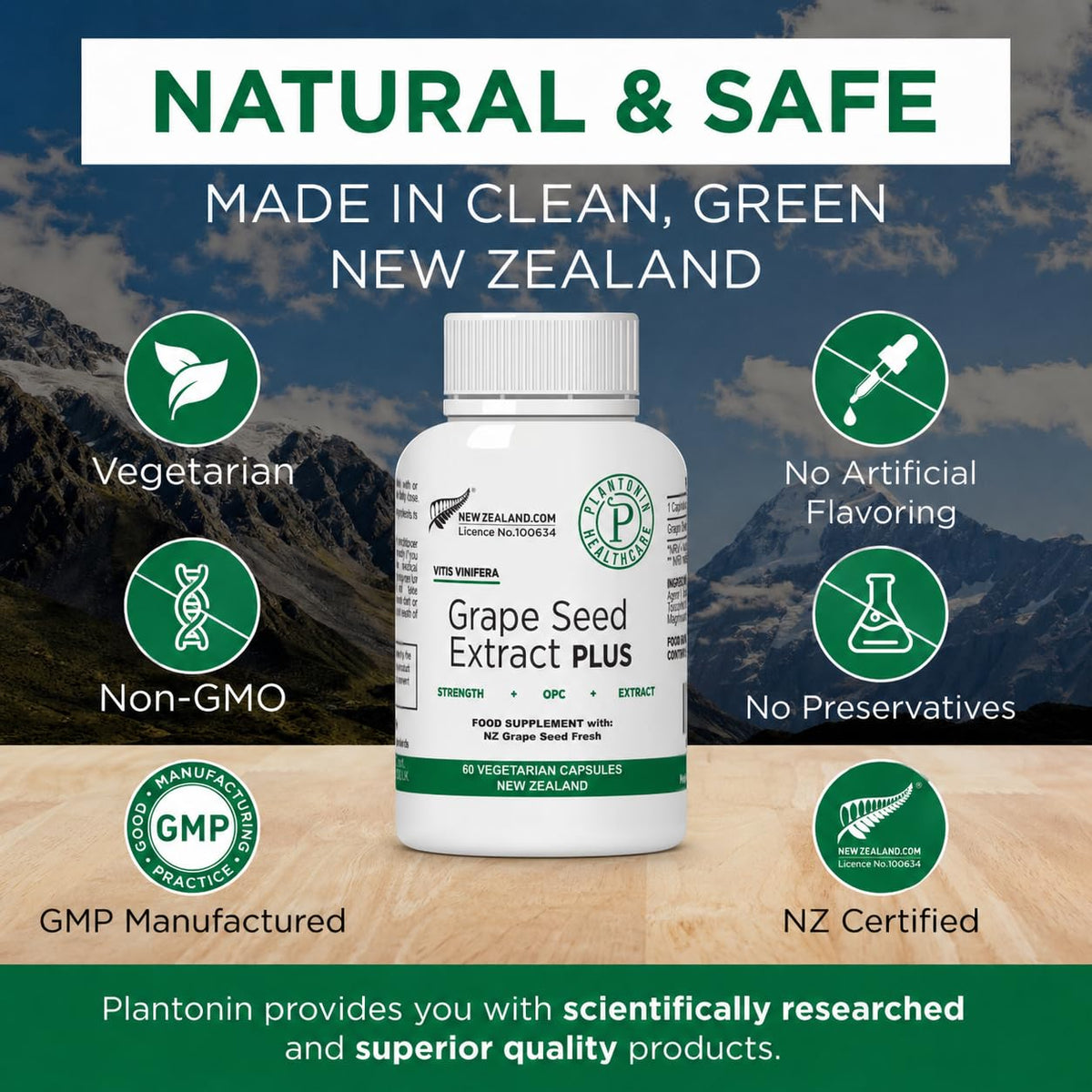 Plantonin Grape Seed Extract Plus Vegan Capsules - 60 Count - image 4