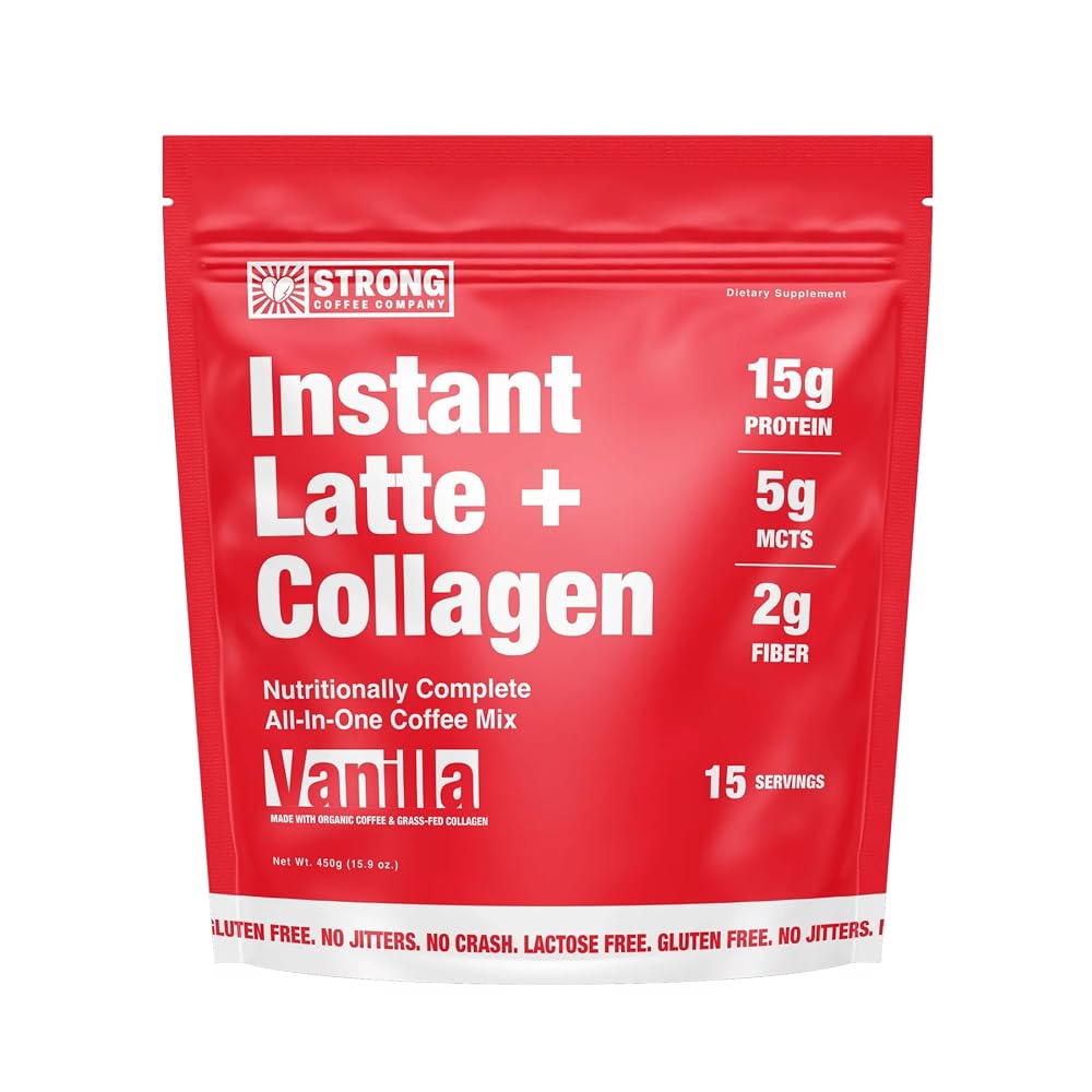STRONG COFFEE COMPANY Vanilla Instant Latte - 15 Servings