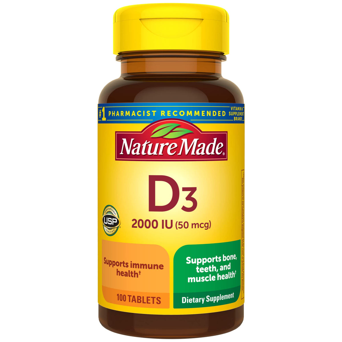 Nature Made Vitamin D3 2000 IU - 100 Tablets