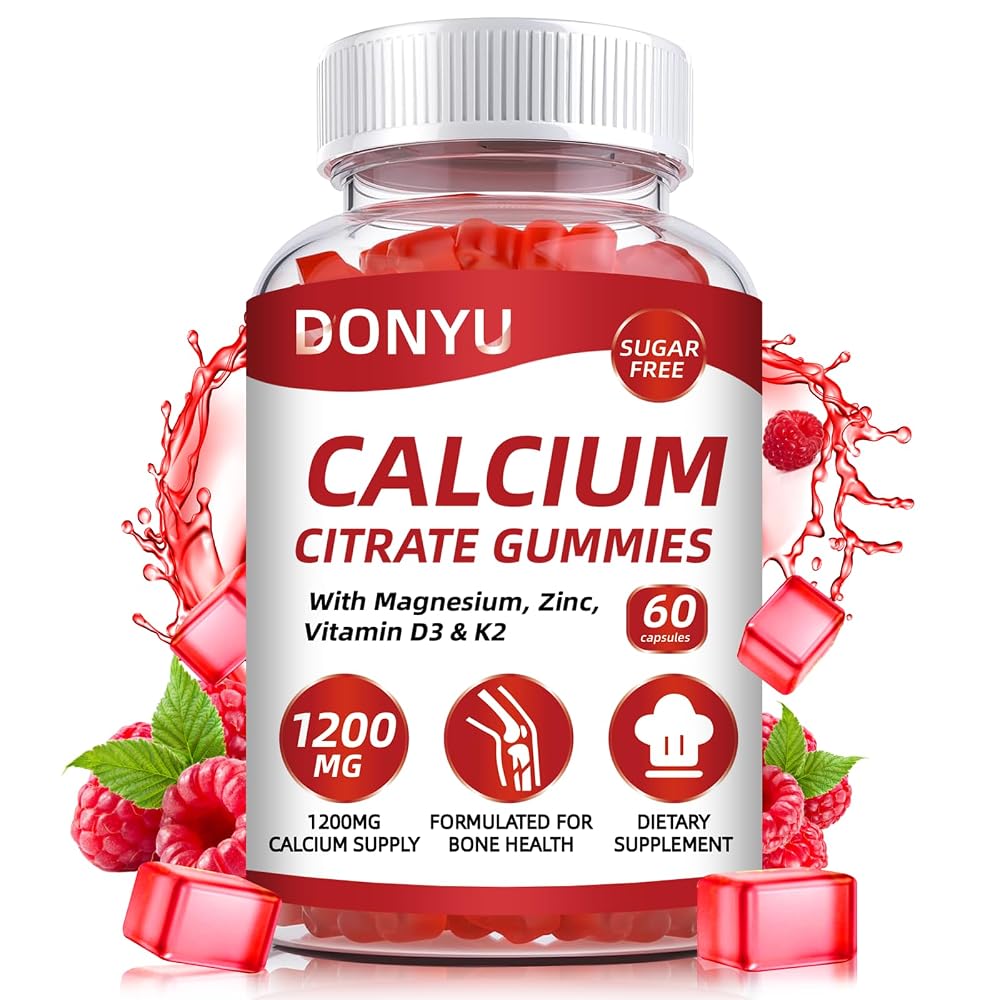 DONYU Calcium Citrate 1200mg Gummies with Vitamin D3 - 60 Count