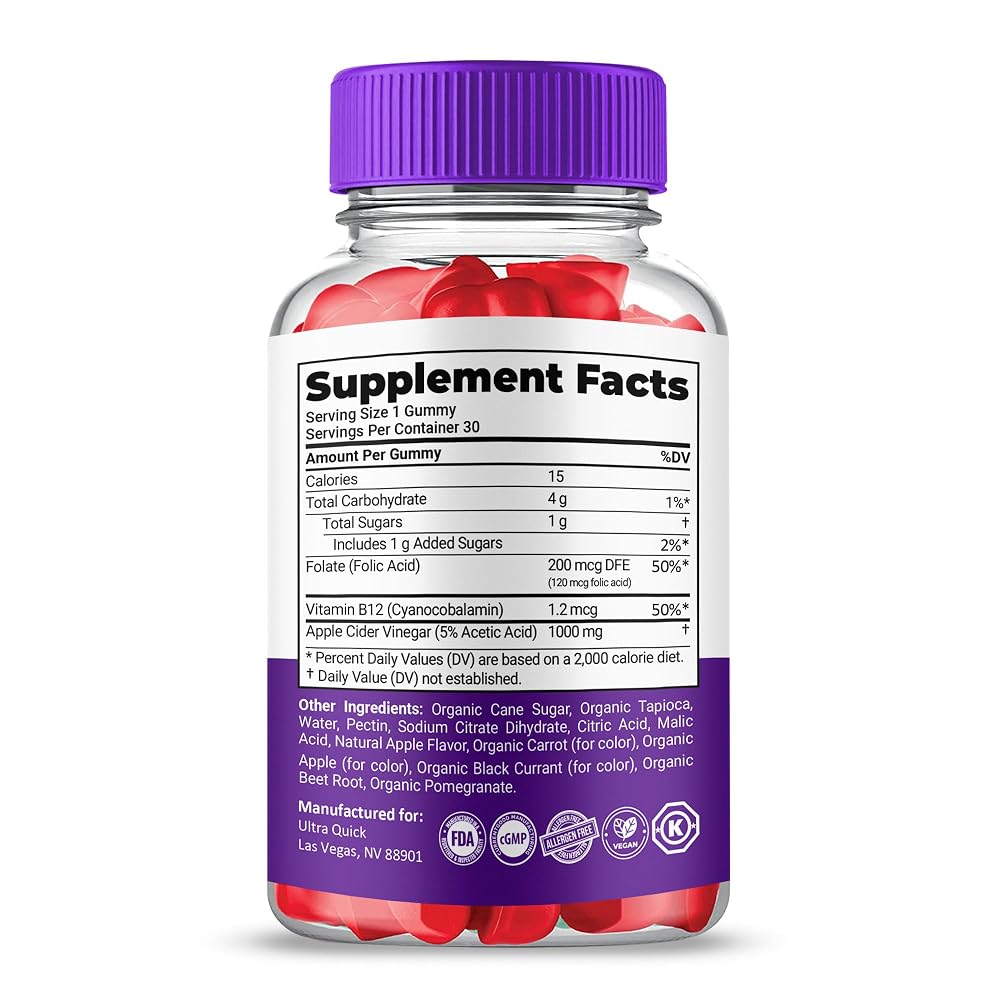Gold Nutra UltraQuick Max+ ACV Gummies, 2X Stronger - 2 Pack - image 5