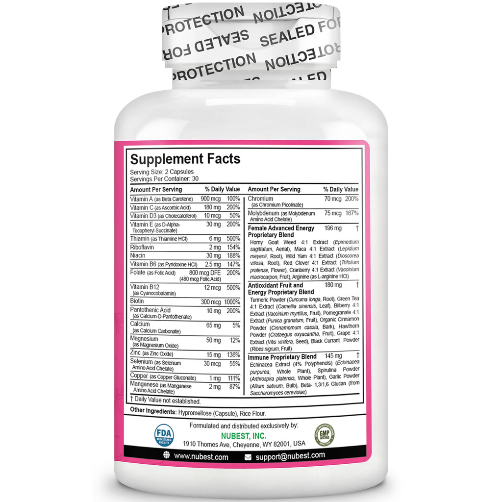 NuBest Multivitamin for Women with 39 Key Nutrients