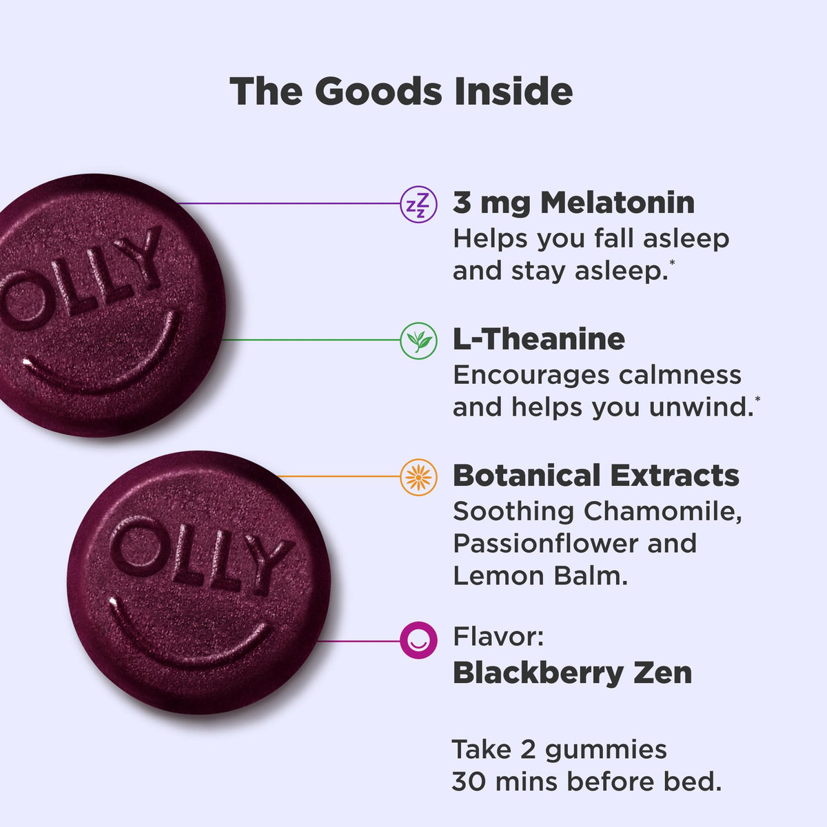 OLLY Blackberry Zen Restful Sleep Gummy - 10 Count - image 3