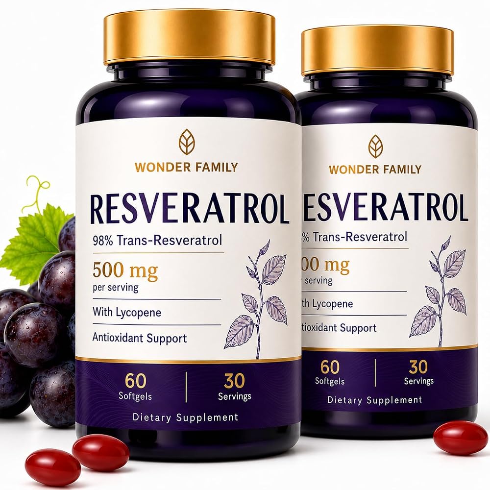 WONDER FAMILY Resveratrol Supplement 500mg