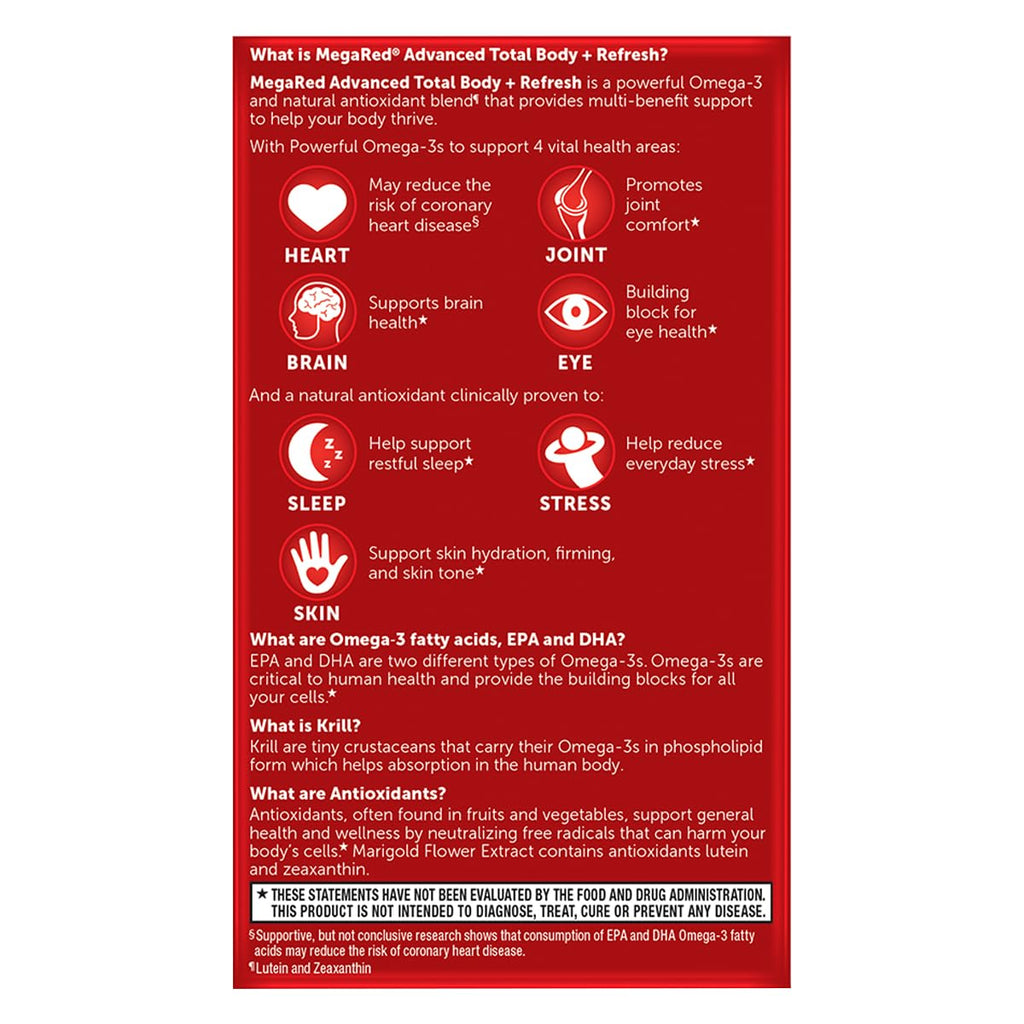 MegaRed Omega-3 Blend Total Body + Refresh 500mg - 65 Softgels - image 4