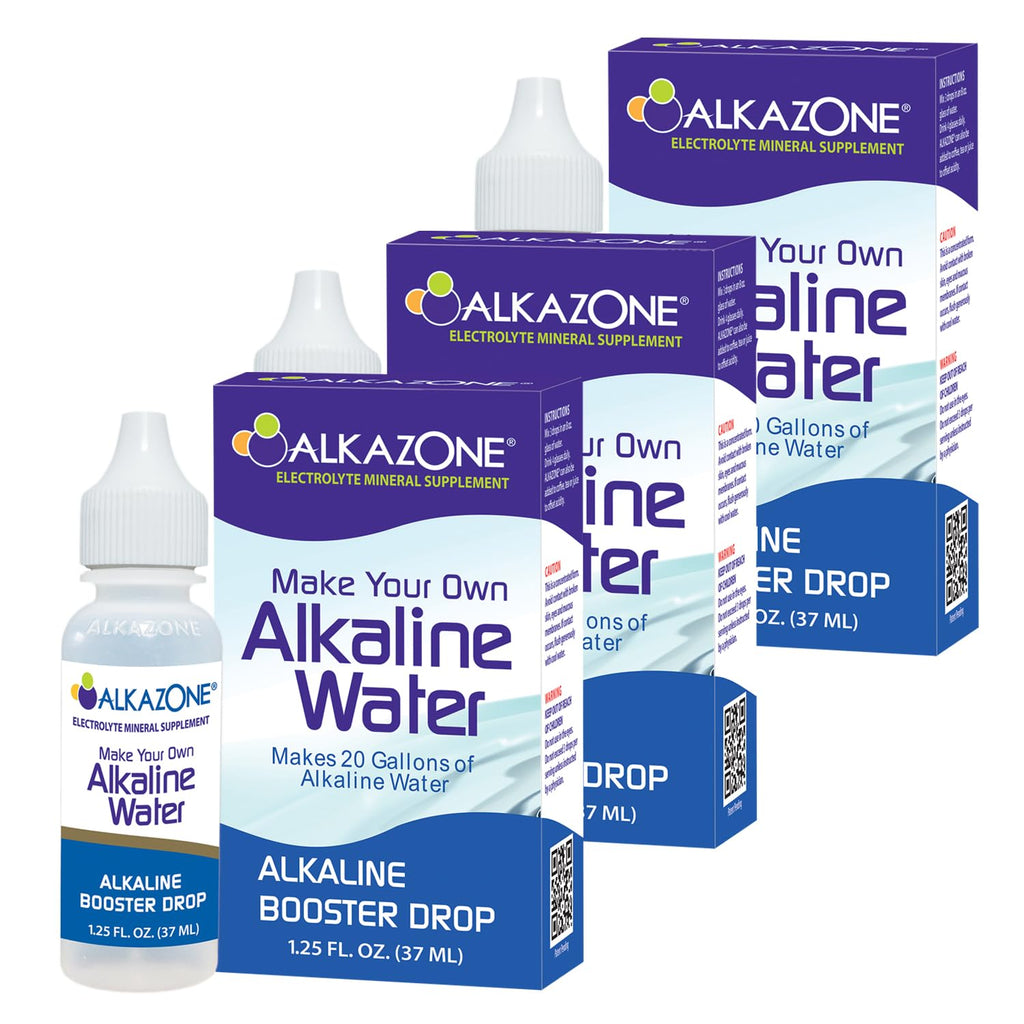 Alkazone Alkaline Water Booster Drops - 3 Pack 1.25 Oz