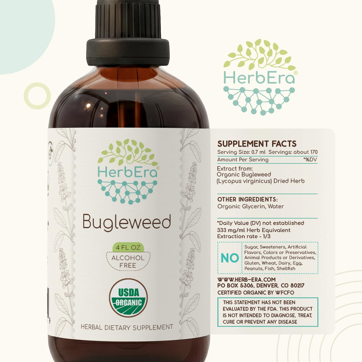 HerbEra Bugleweed Alcohol-Free Herbal Extract Tincture