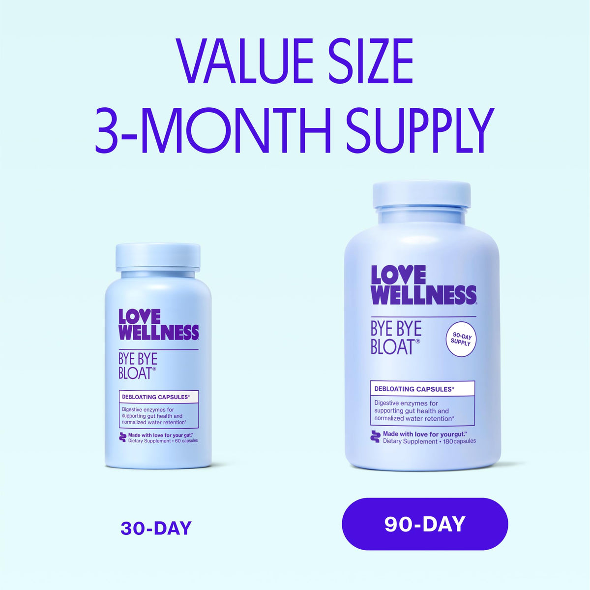Love Wellness Bye Bye Bloat Digestive Enzymes - 180 Capsules - image 4