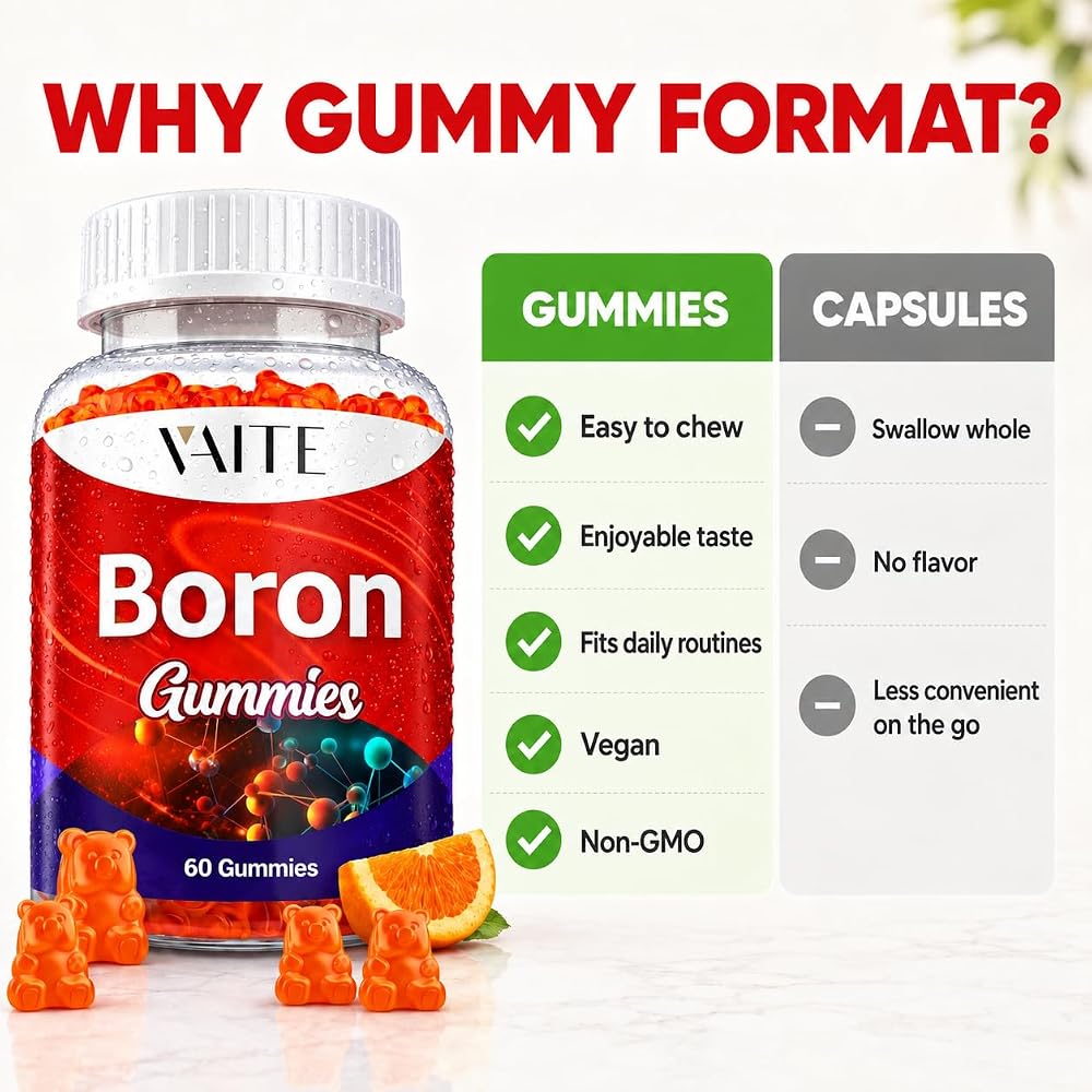 VAITE Boron Supplement 10mg Gummies for Bone Strength - 60 Chewables - image 5