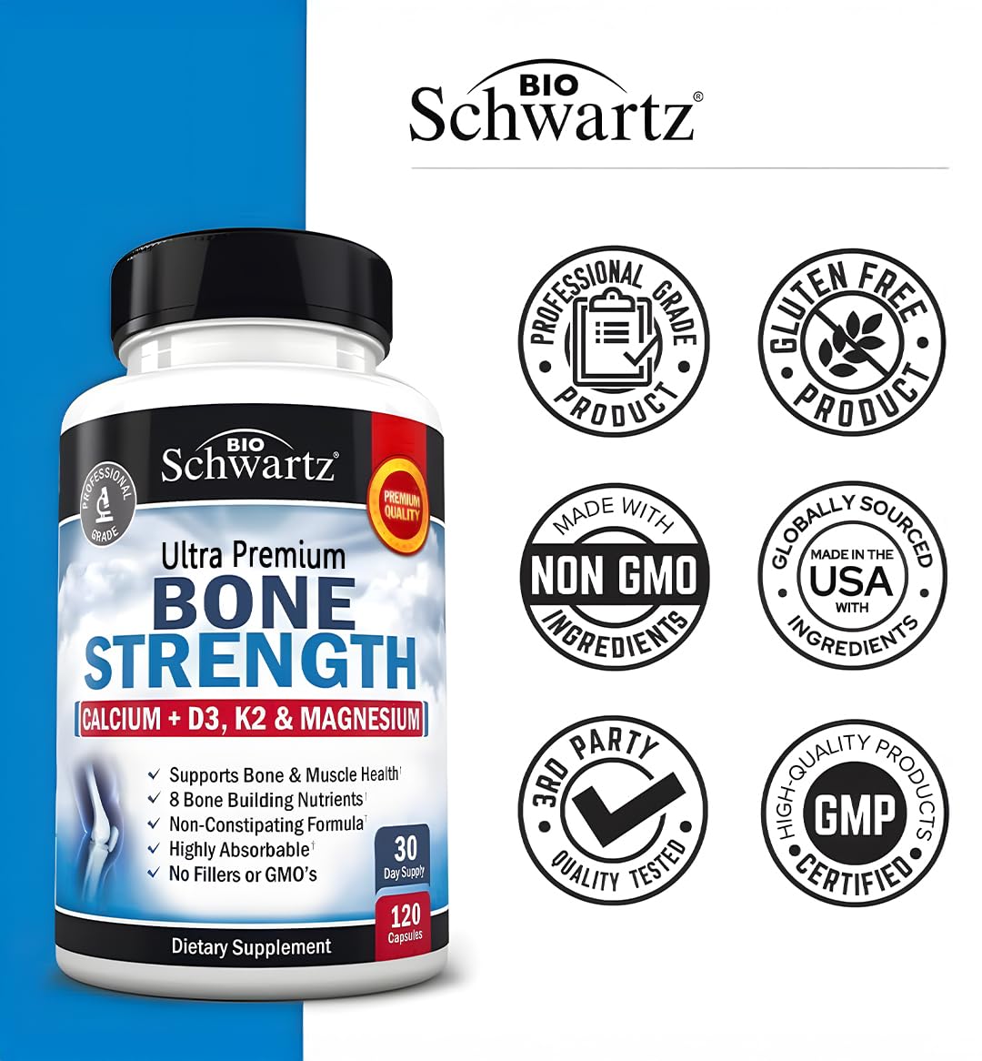 BioSchwartz Bone Strength Supplement for Women & Men - 120 Capsules - image 5