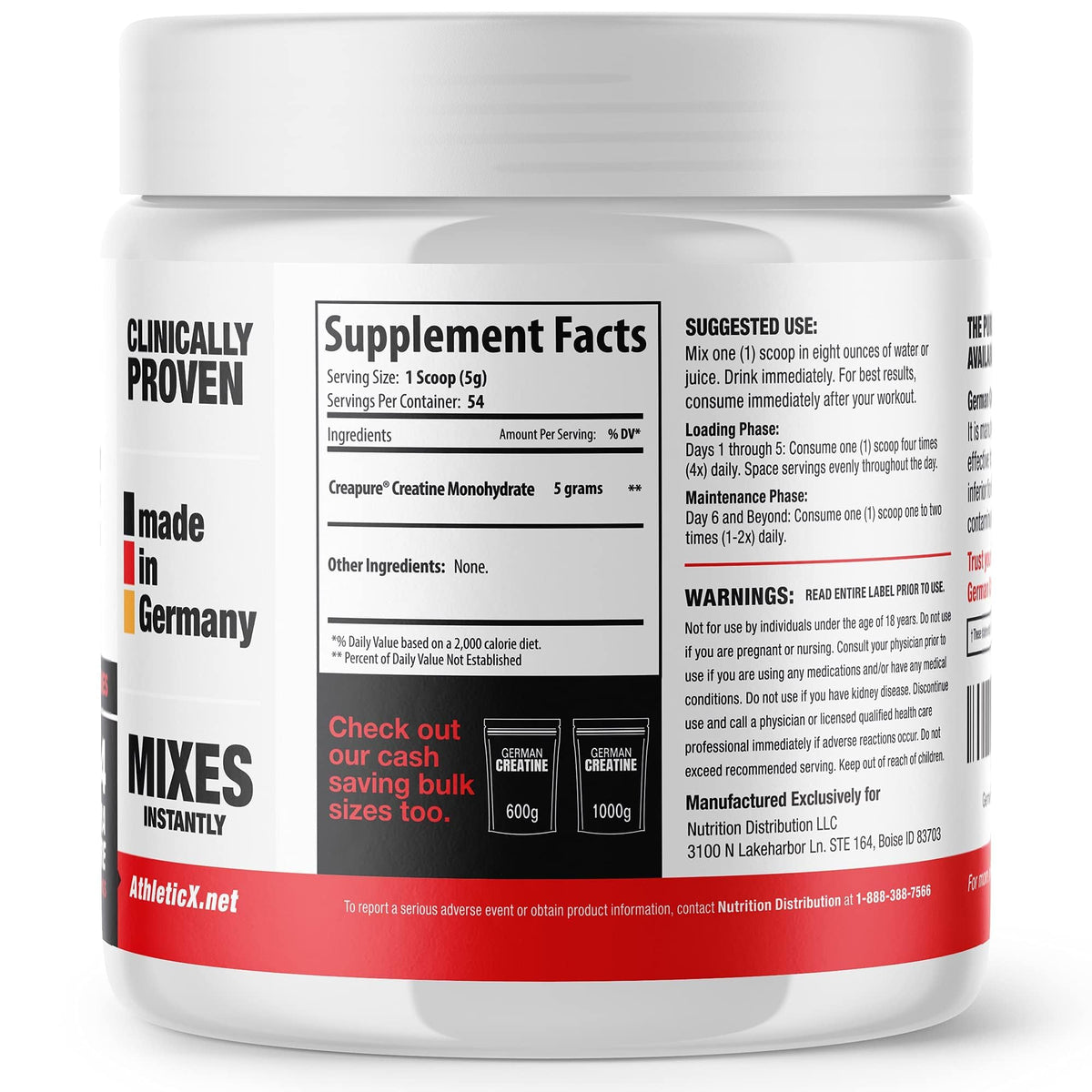 German Creatine Micronized Creatine Monohydrate Powder for Strength - 270g - image 9