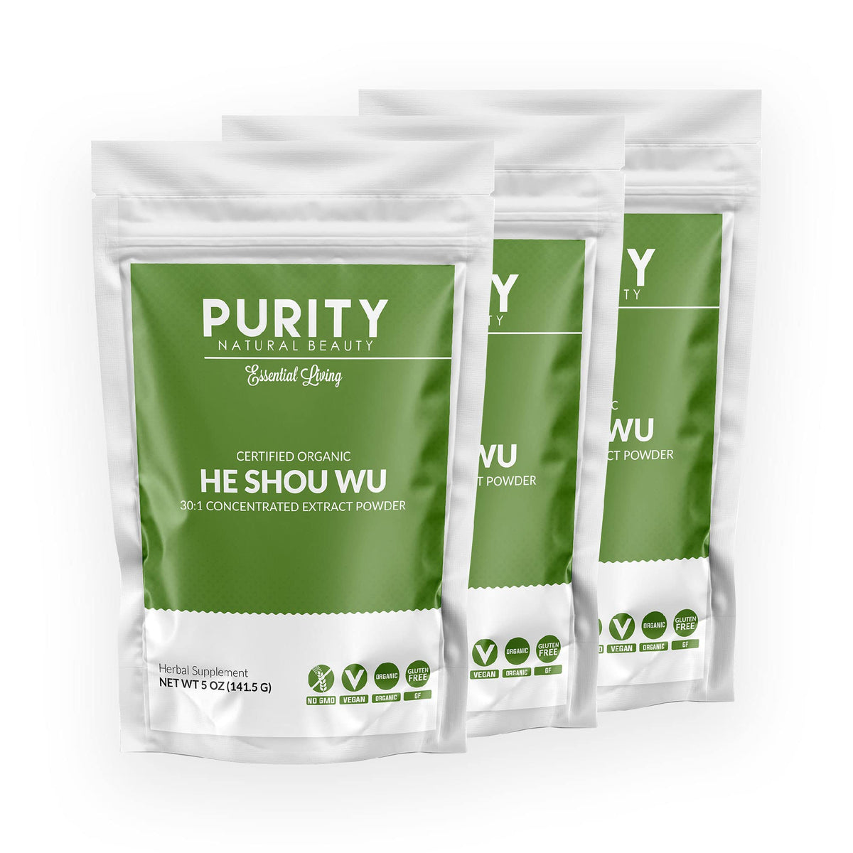 Purity Natural Beauty Certified Organic He Shou Wu - Large 5oz Bag