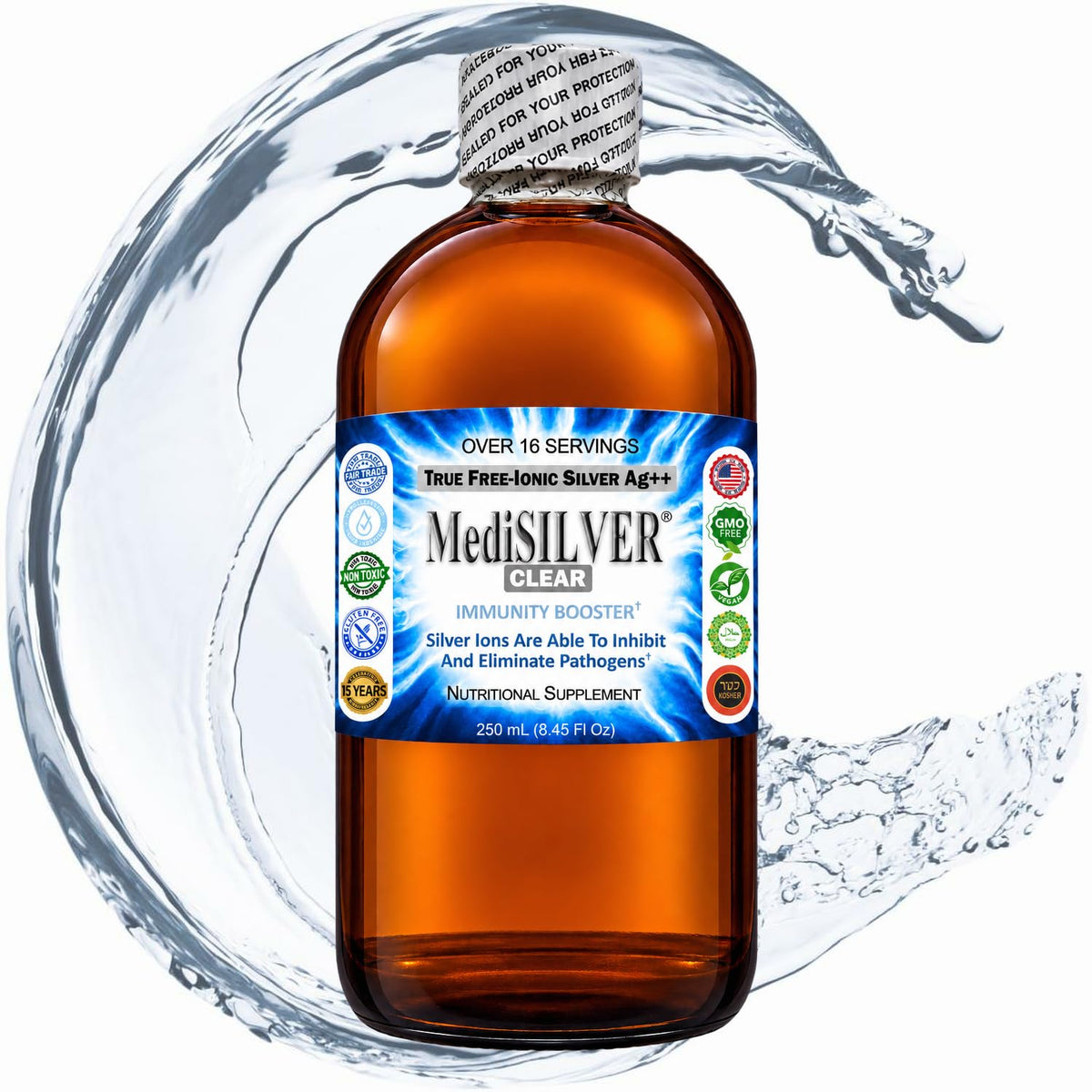 Nutraneering MediSILVER CLEAR Ionic Silver Supplement - 250 mL