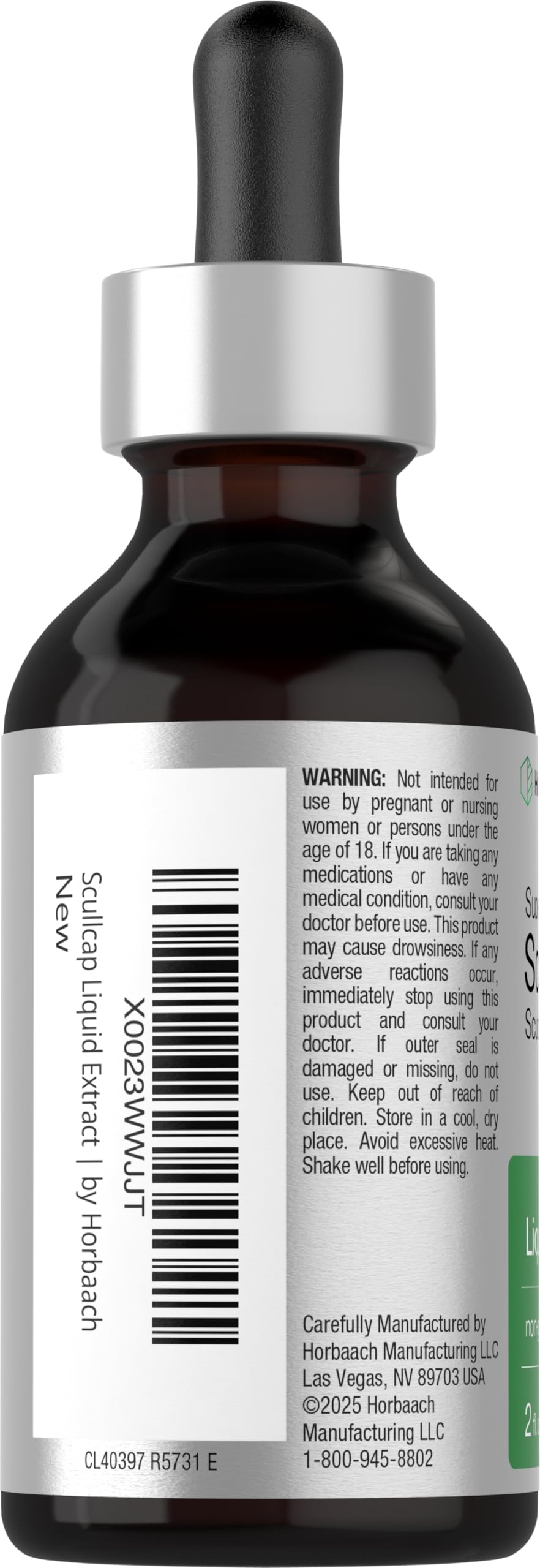 Horbäach Scullcap Herb Tincture Liquid Extract - 2 fl oz - image 3
