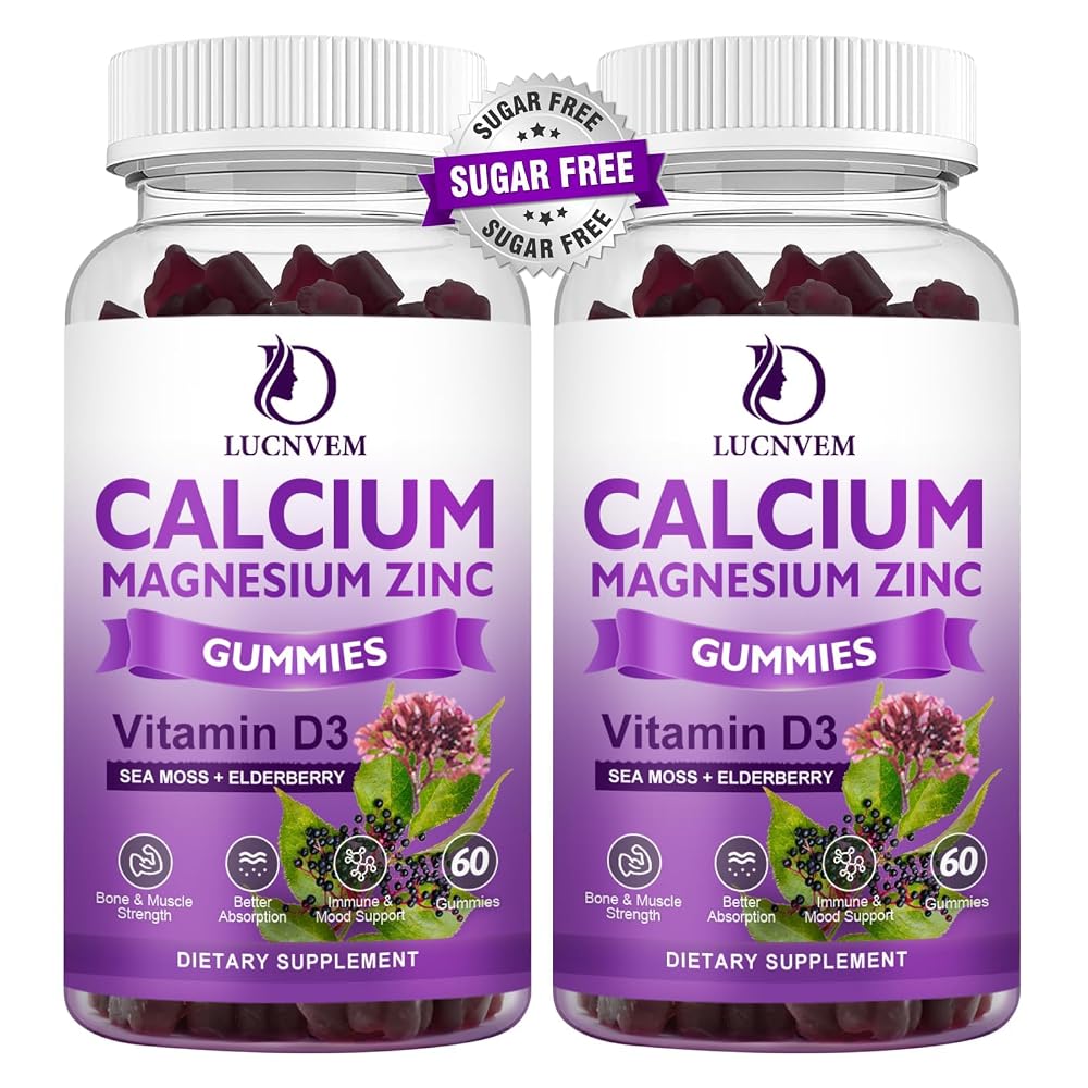 LUCNVEM Sugar Free Calcium Magnesium Zinc Gummies