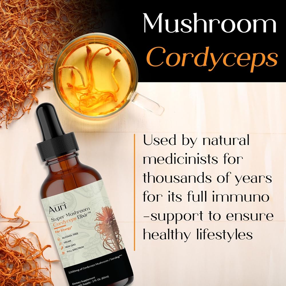 Auri Super Mushroom Cordyceps Elixir for Stamina - 60 ml - image 5