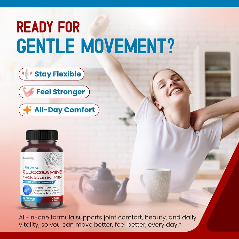 HarmoVira Liposomal Glucosamine 9-in-1 Joint Wellness - 180 Capsules - image 2