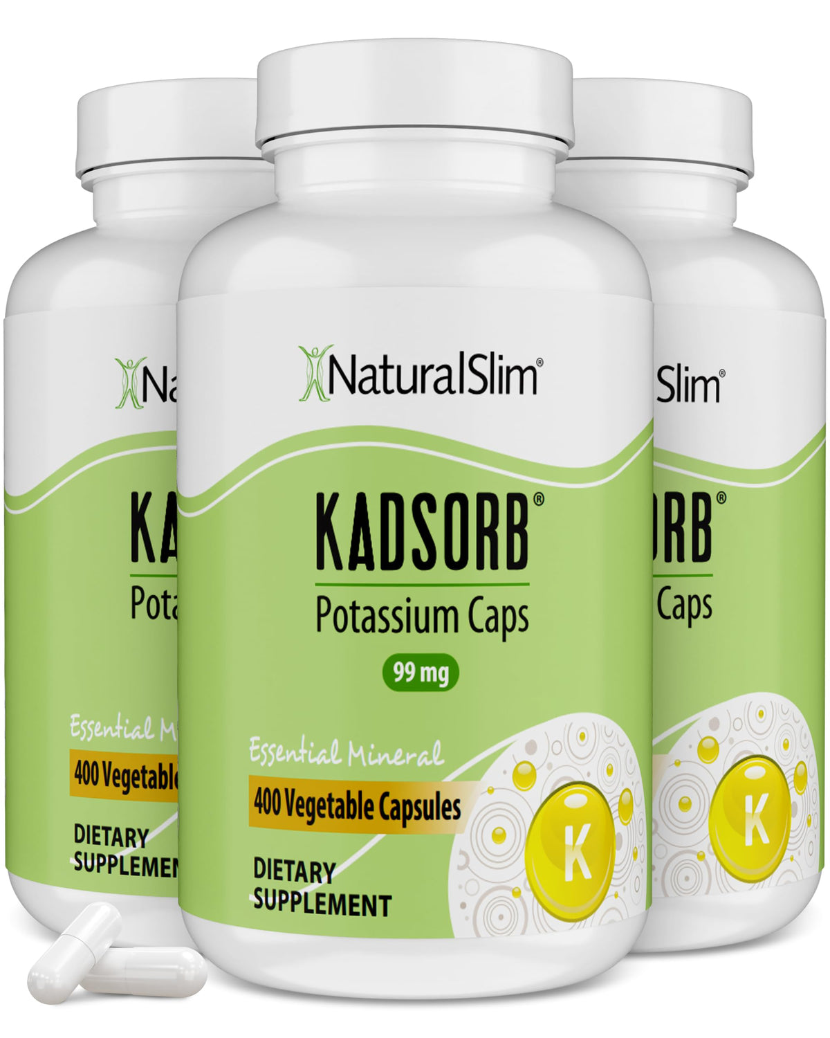 NaturalSlim Kadsorb Potassium Citrate Gluconate - 1200 Capsules