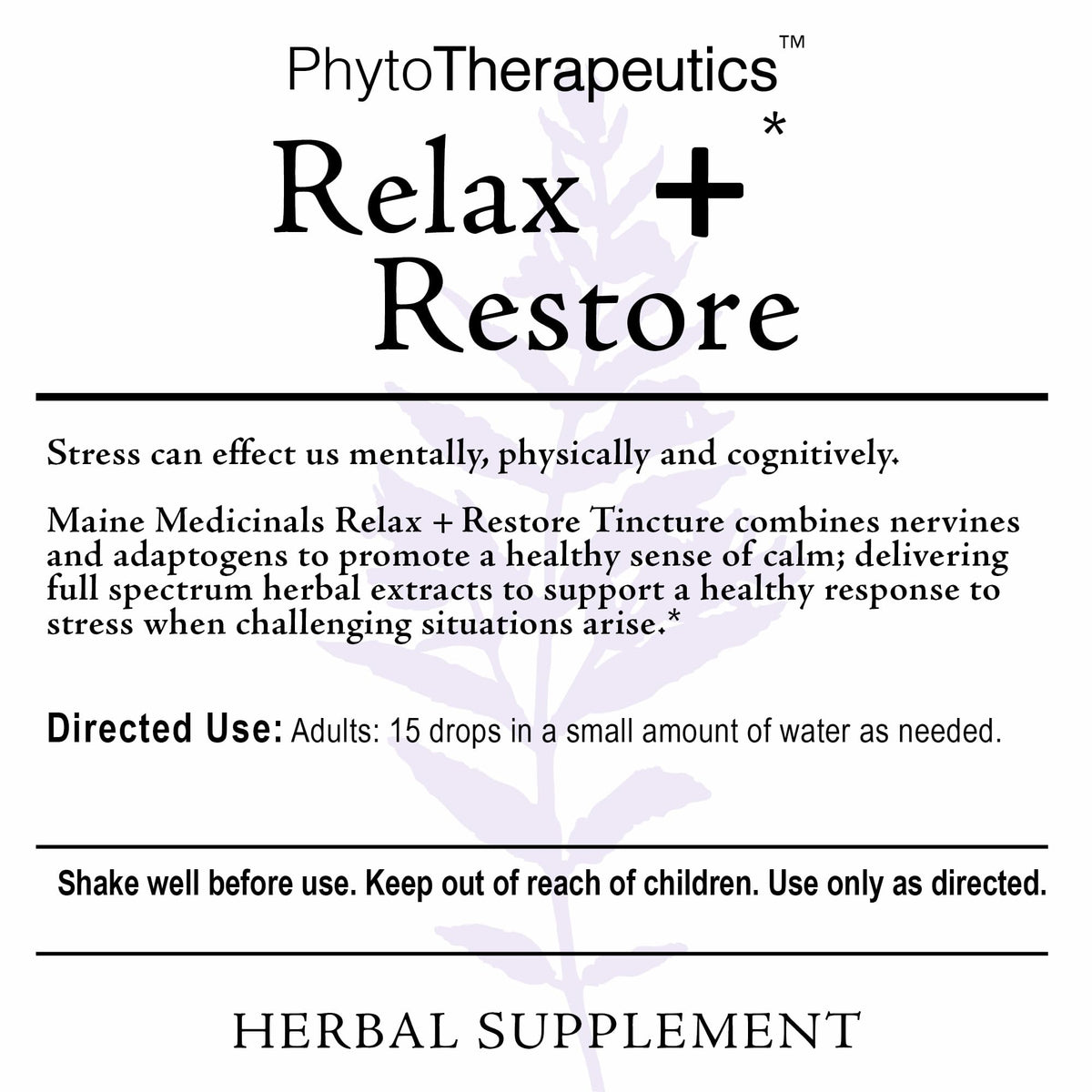 Maine Medicinals Relax + Restore Tincture Stress Support - 1 fl oz - image 2