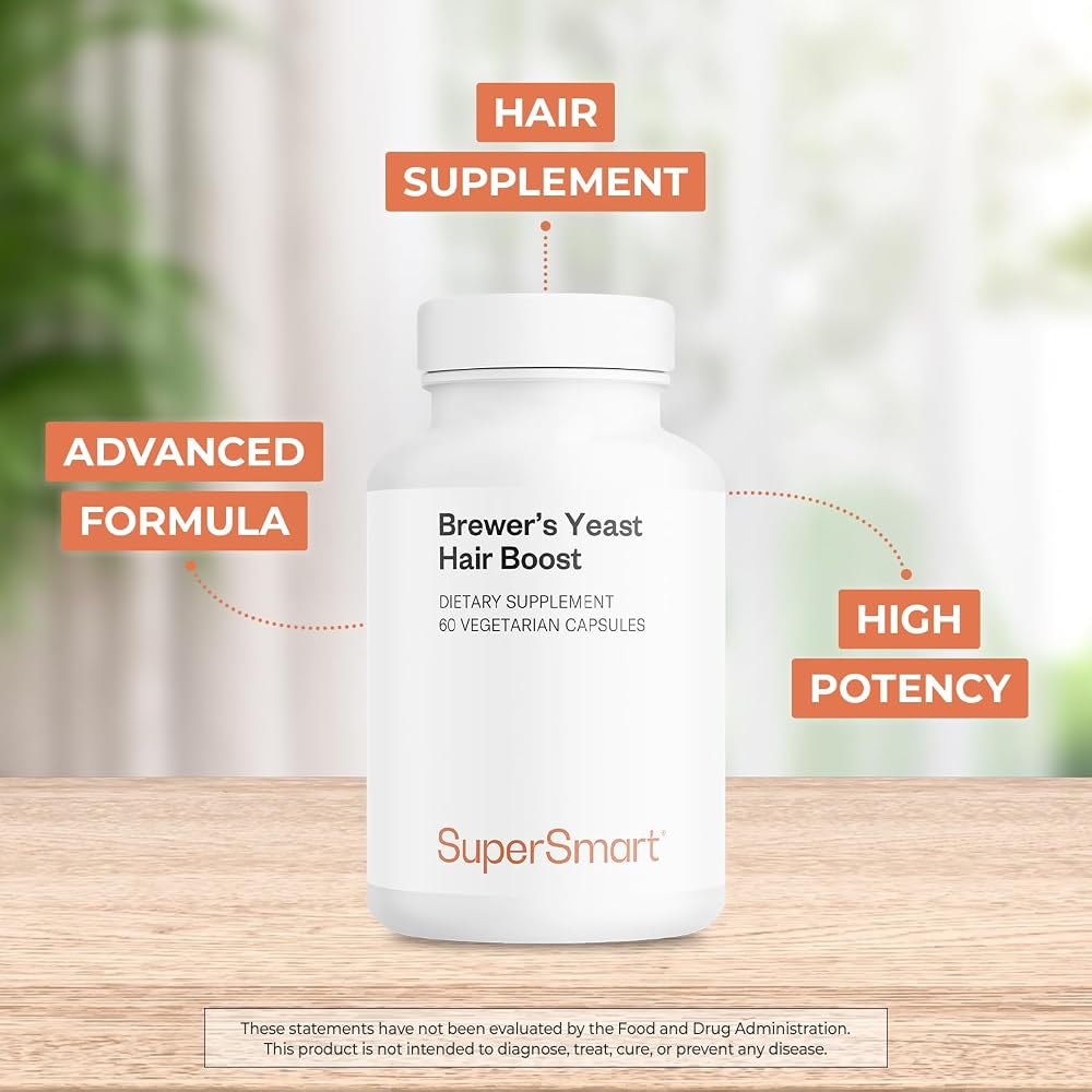Supersmart Brewer's Yeast Hair Boost with Biotin & Zinc - 60 Vegetarian Capsules - image 3