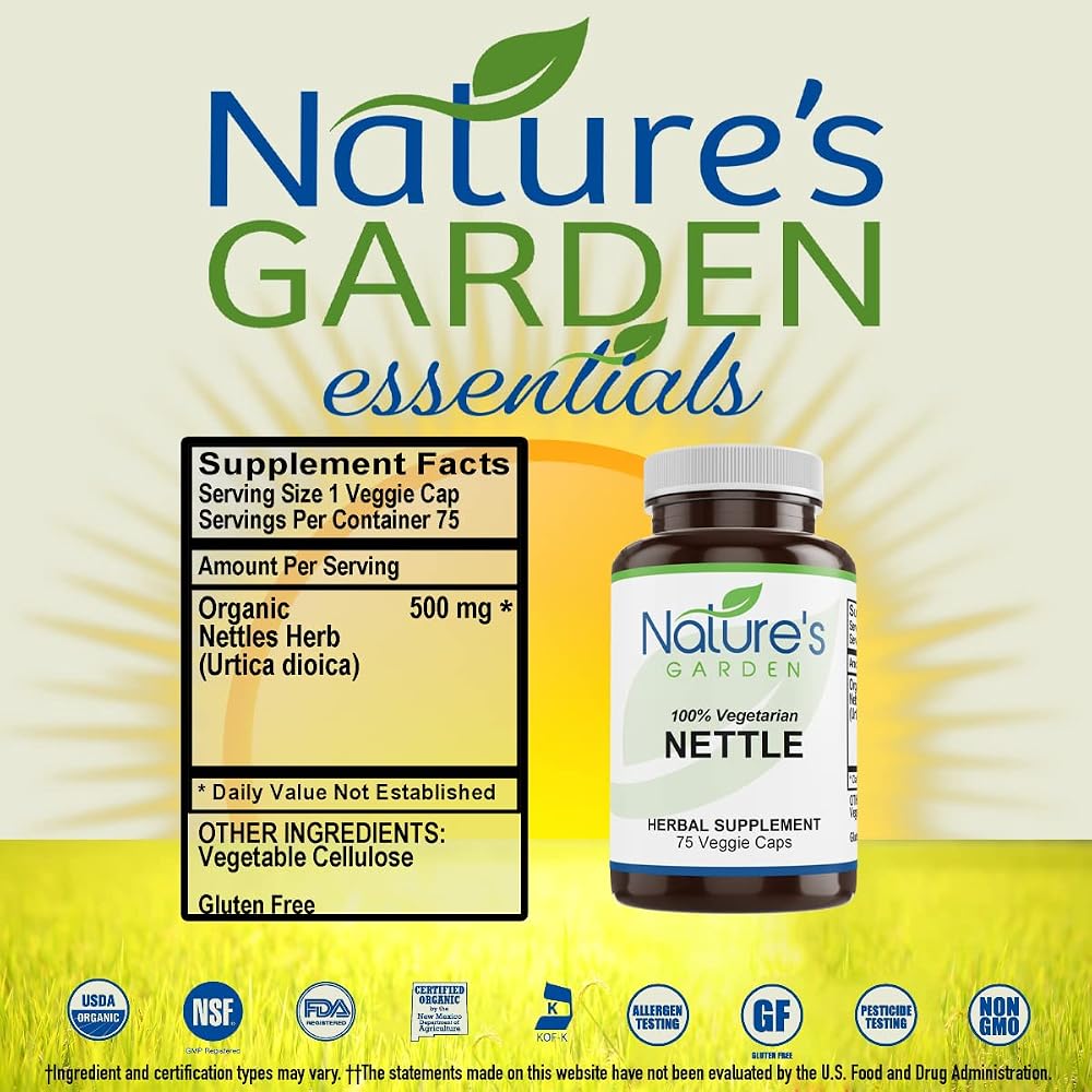 Nature's Garden Essentials Nettles 500mg - 75 Vegetarian Capsules - image 2