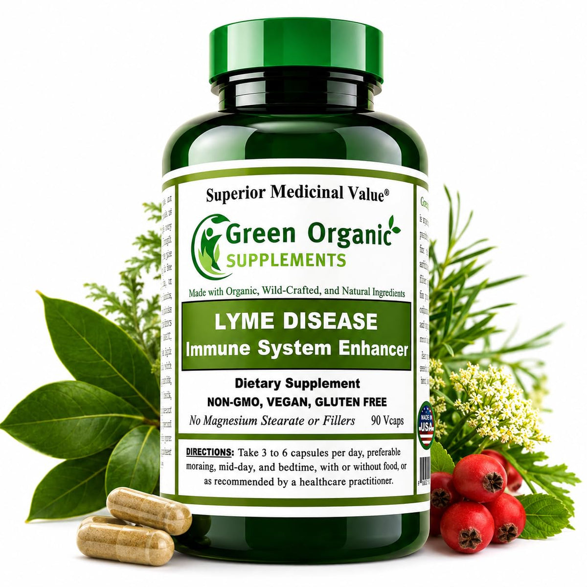 Green Organic Supplements Immune System Enhancer - 90 Capsules