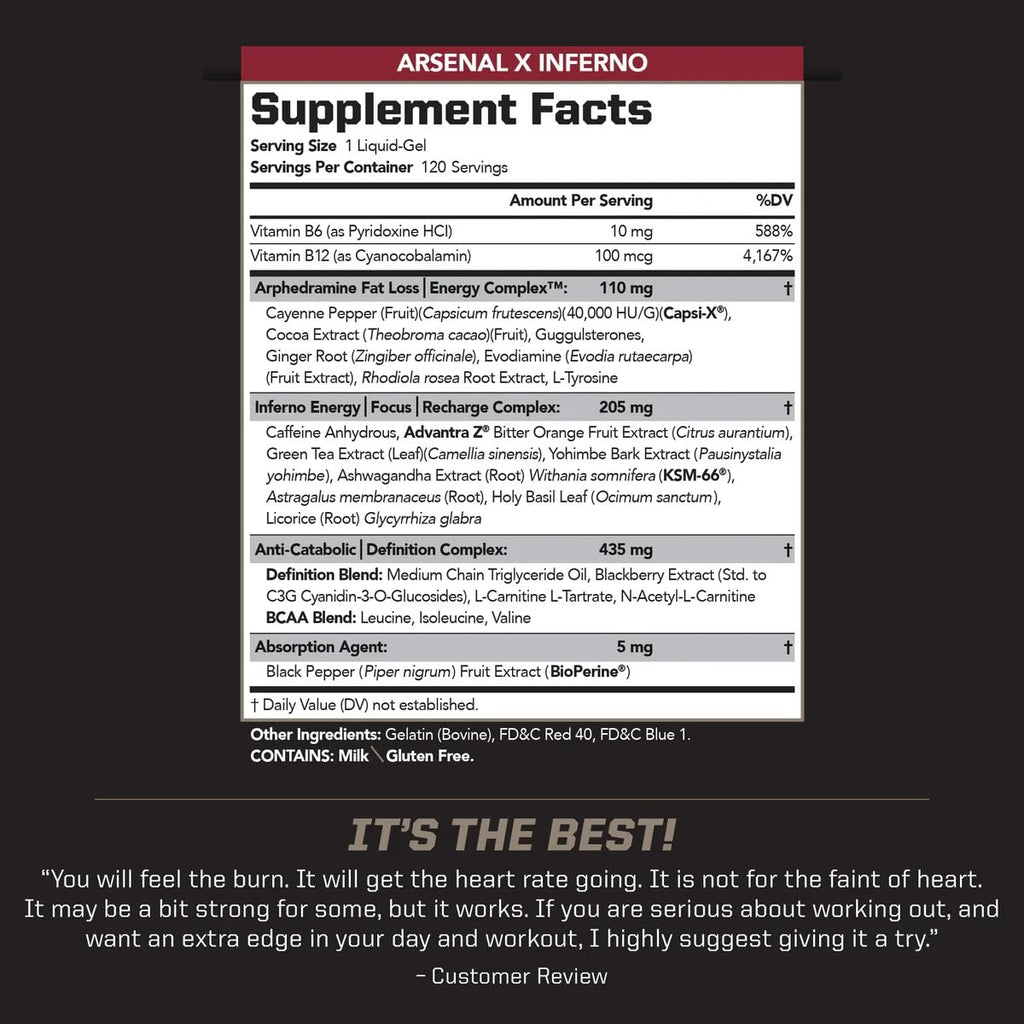 PMD Arsenal X Inferno Elite Thermogenic - 120 Softgels - image 2