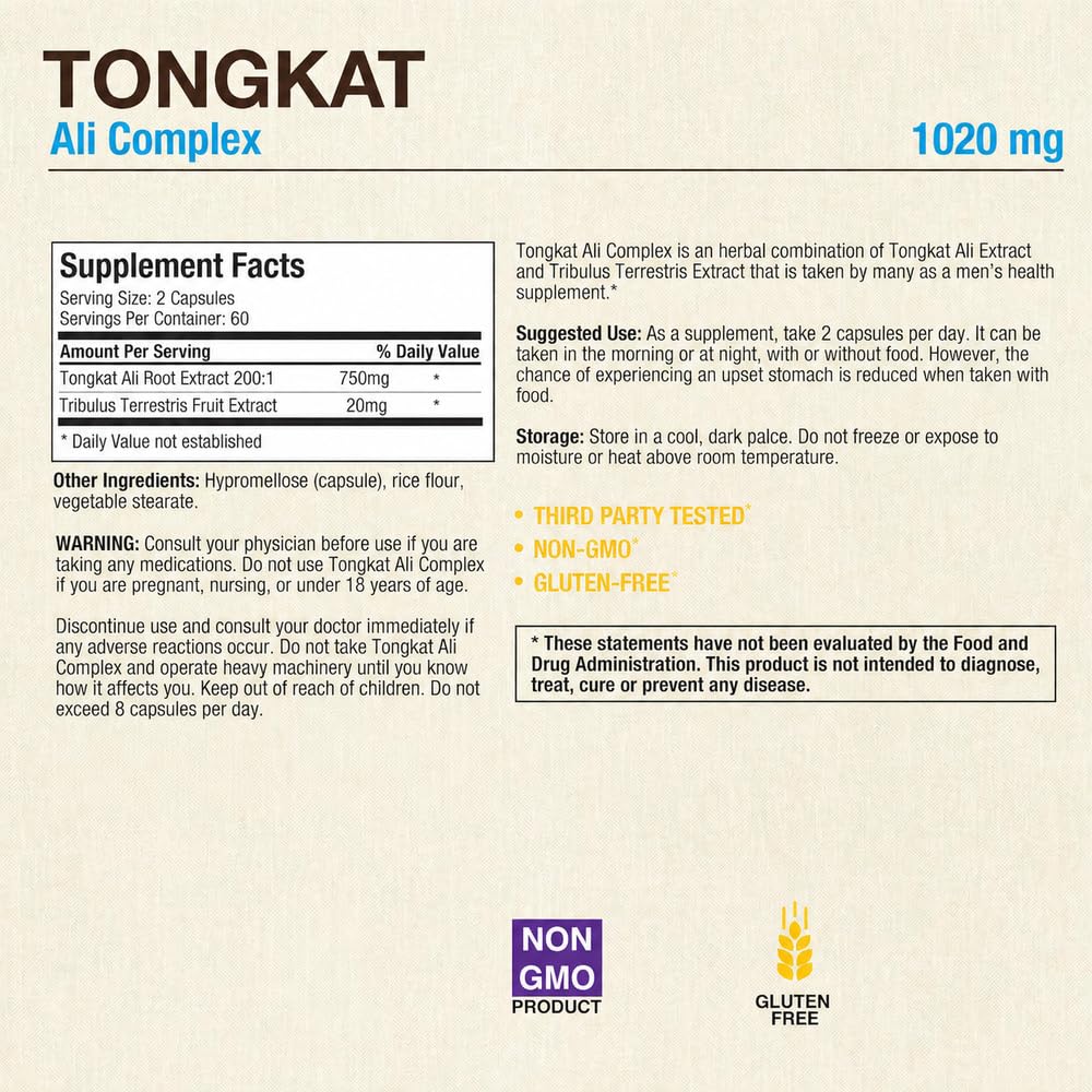 Puregen Labs Tongkat Ali Extract 200:1 Men's Health Support - 240 Capsules - image 2