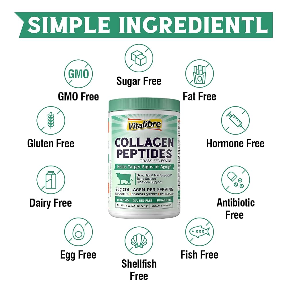 Vitalibre Bovine Collagen Peptides Powder for Women and Men