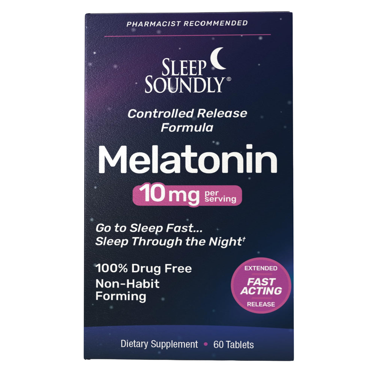Sleep Soundly Melatonin 10mg Extended Release Sleep Support - 60 Tablets