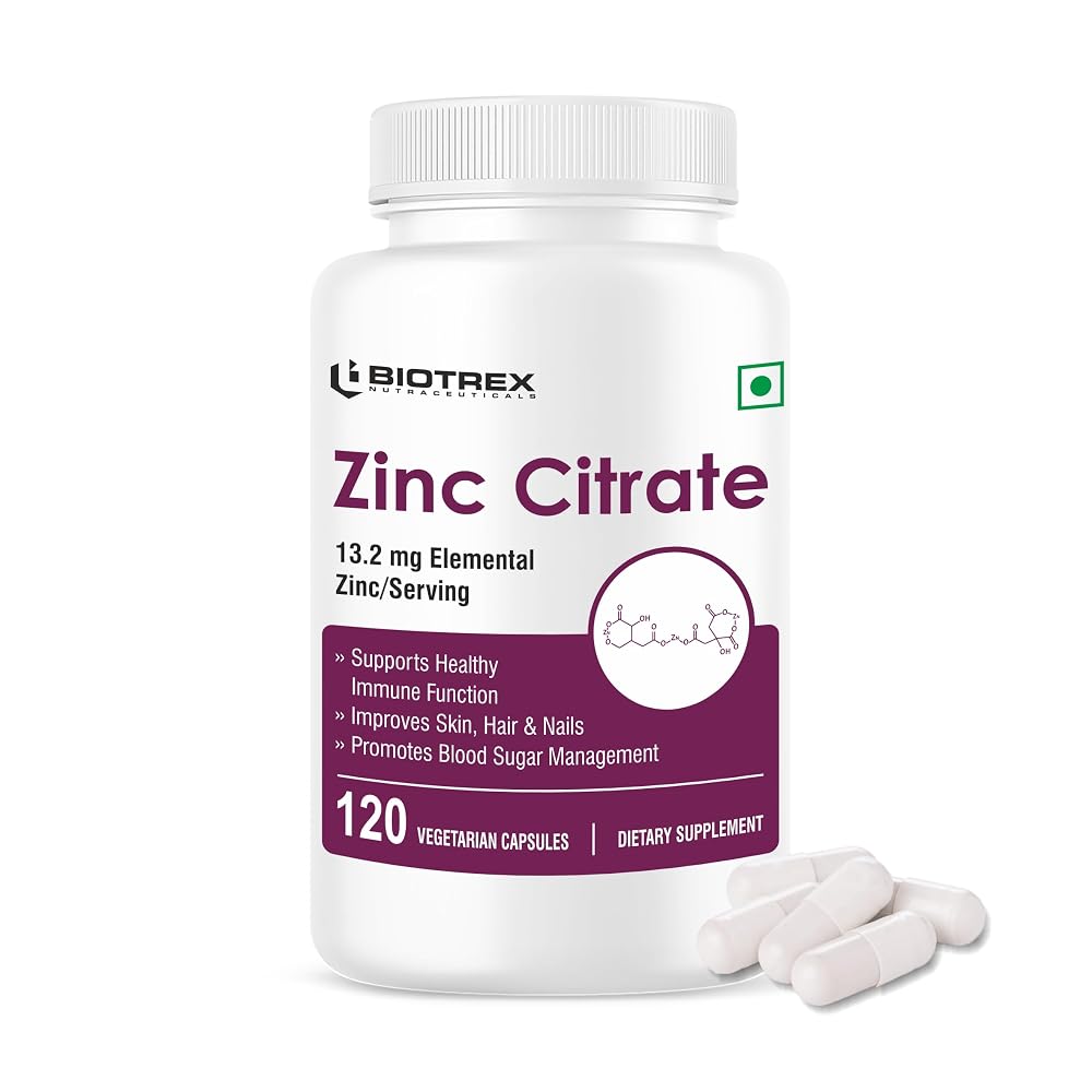 Biotrex Nutraceuticals Zinc Citrate Supplement - 120 Vegetarian Capsules