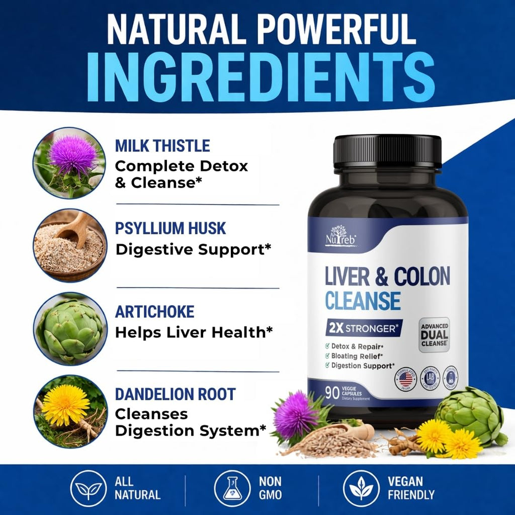 Nutreb Liver & Colon Cleanse Milk Thistle - 90 Capsules - image 7