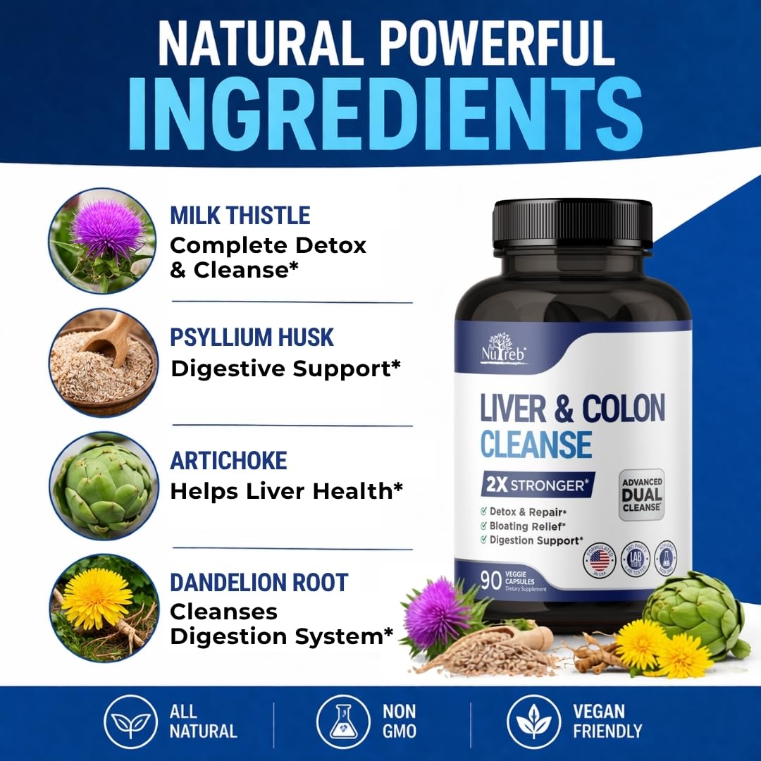 Nutreb Liver & Colon Cleanse Milk Thistle - 90 Capsules - image 7