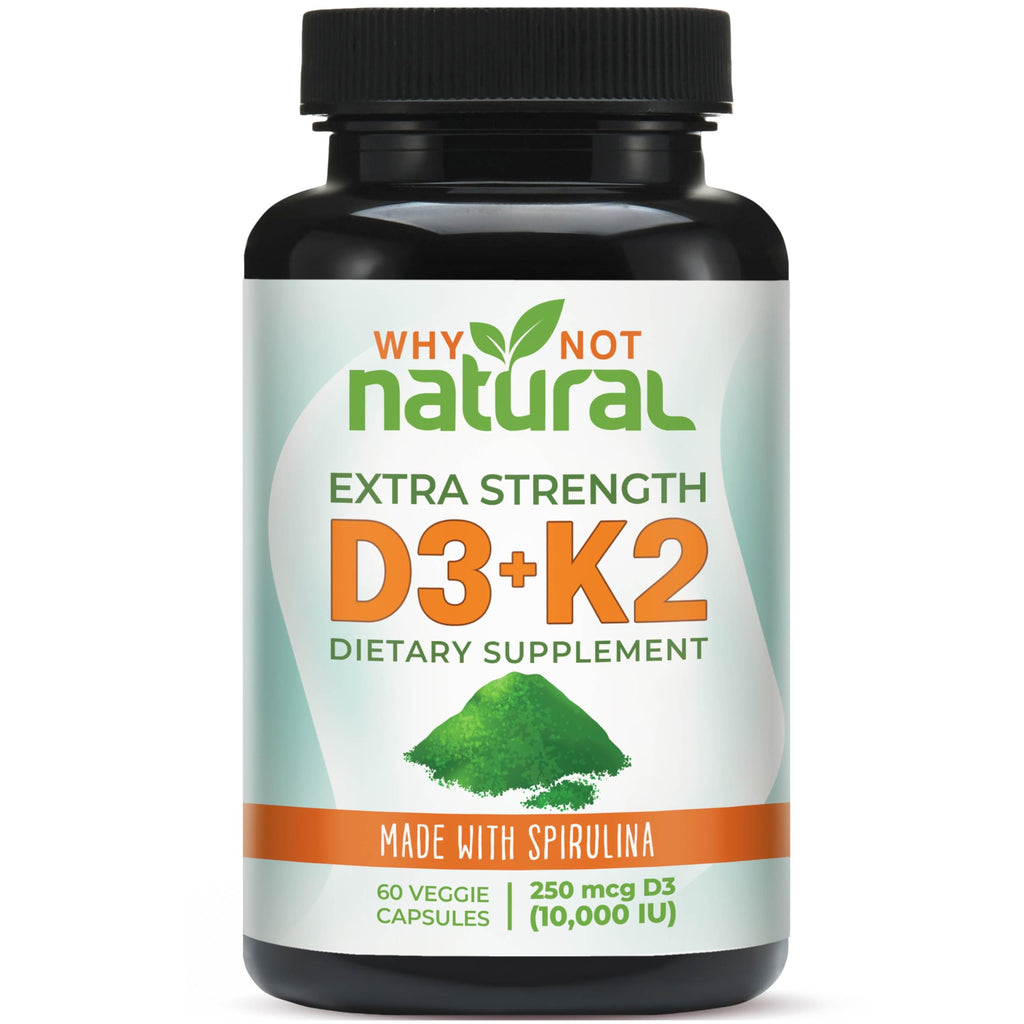 Why Not Natural Vitamin D3 K2 MK-7 10000 IU - 60 Vegetarian Capsules
