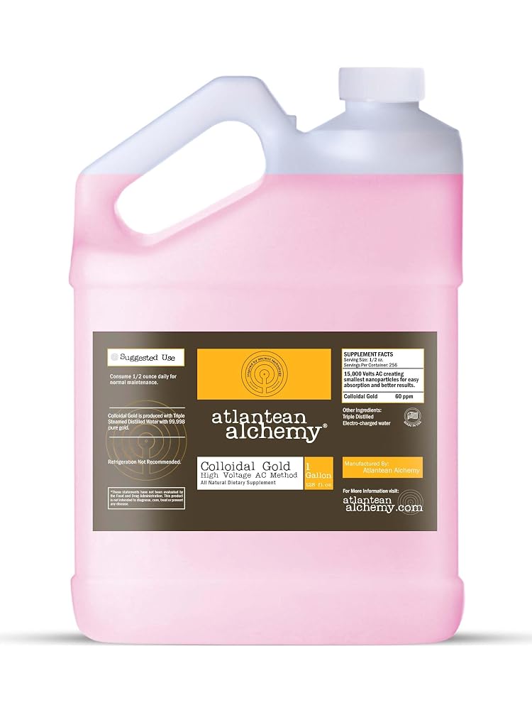 Colloidal Gold Atlantean Alchemy 60 PPM - 128 Fl Oz
