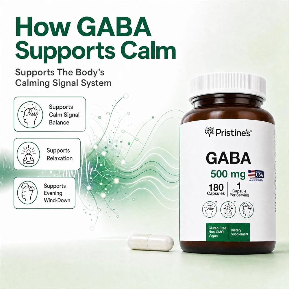 PRISTINE'S GABA 500mg Capsules Sleep Support - 180 Count - image 3