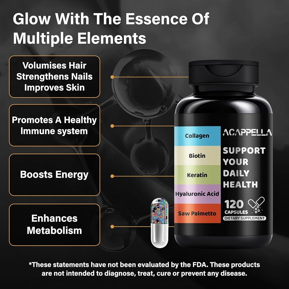 ACAPPELLA Collagen Pills with Biotin & Keratin - 120 Capsules - image 3