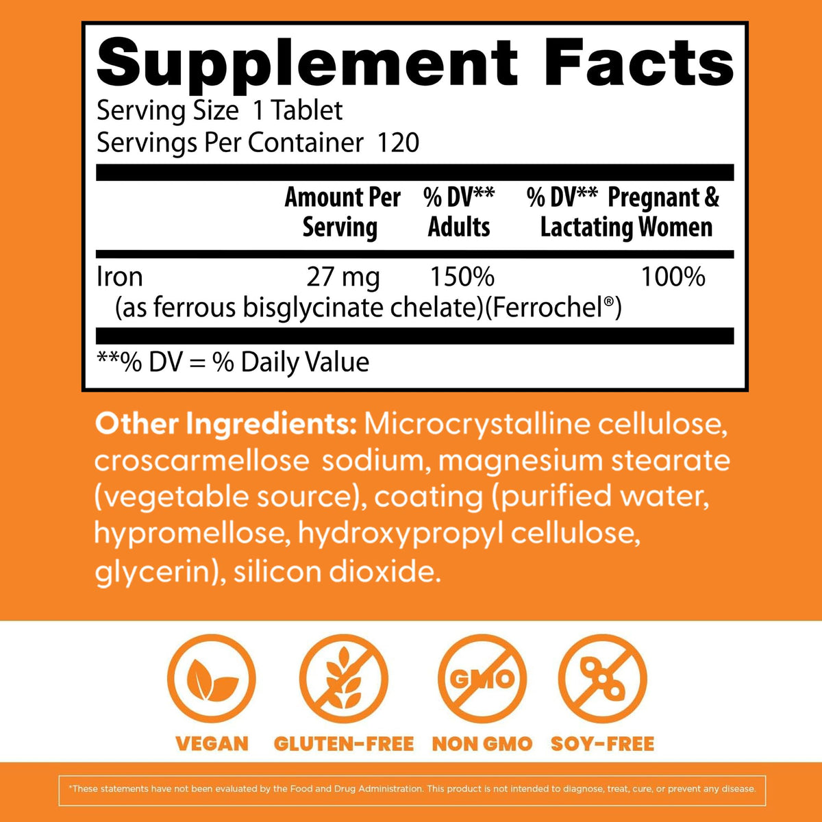 Doctor's Best Chelated Iron Supplement 27 mg - 120 Tablets - image 2